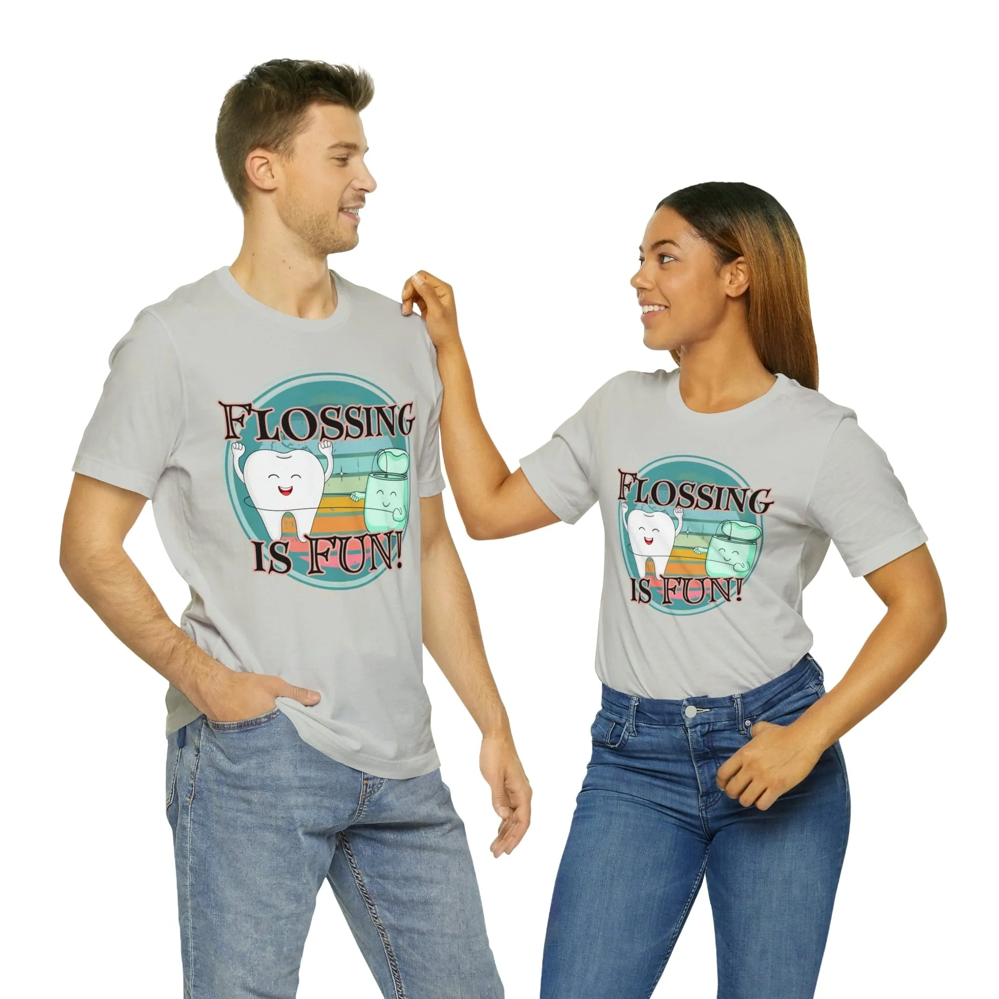 Flossing is fun! Unisex Jersey Short Sleeve Tee