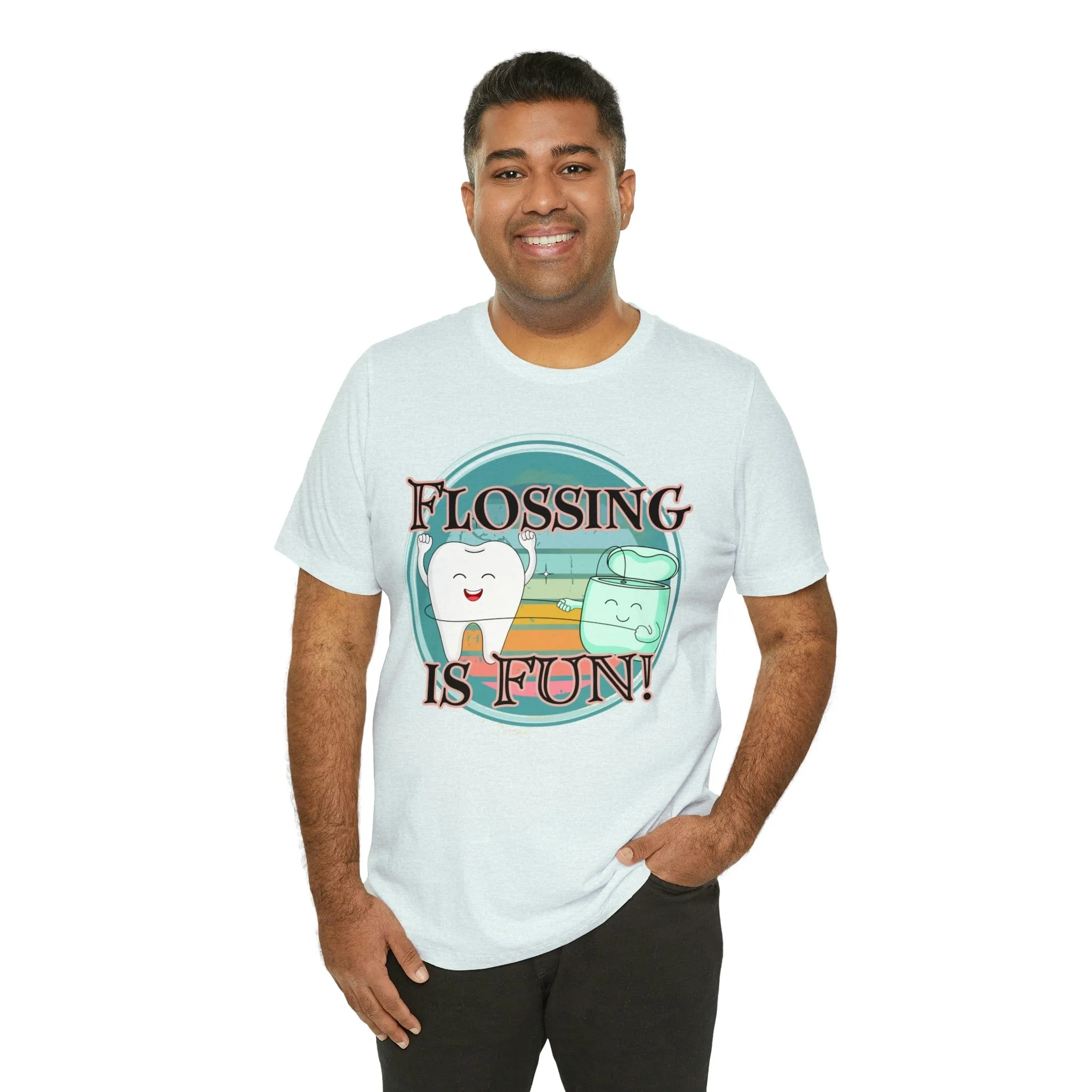 Flossing is fun! Unisex Jersey Short Sleeve Tee