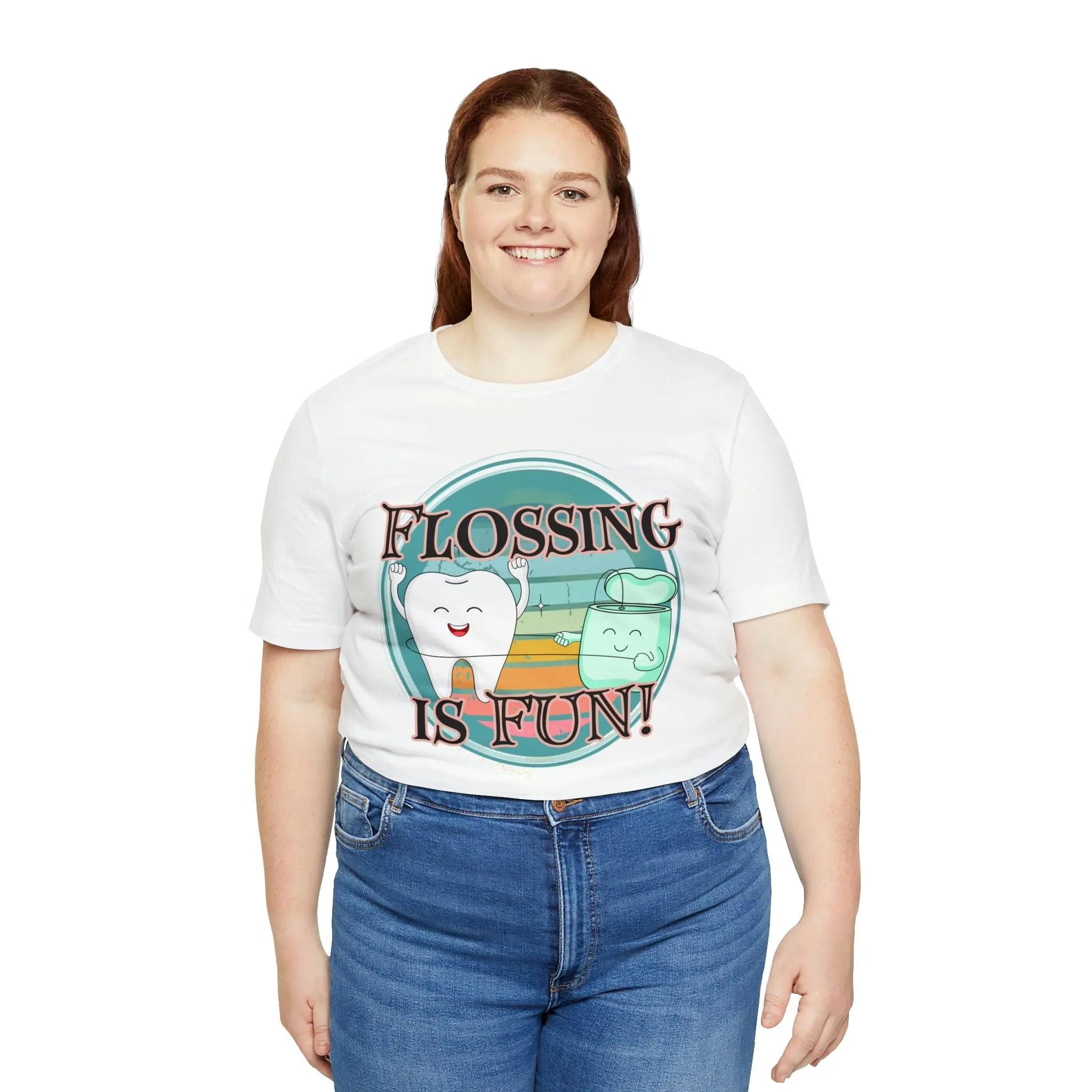 Flossing is fun! Unisex Jersey Short Sleeve Tee