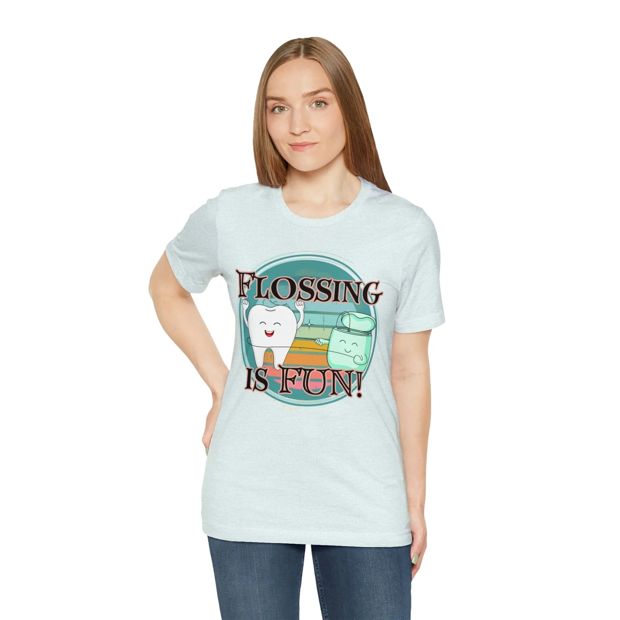 Flossing is fun! Unisex Jersey Short Sleeve Tee