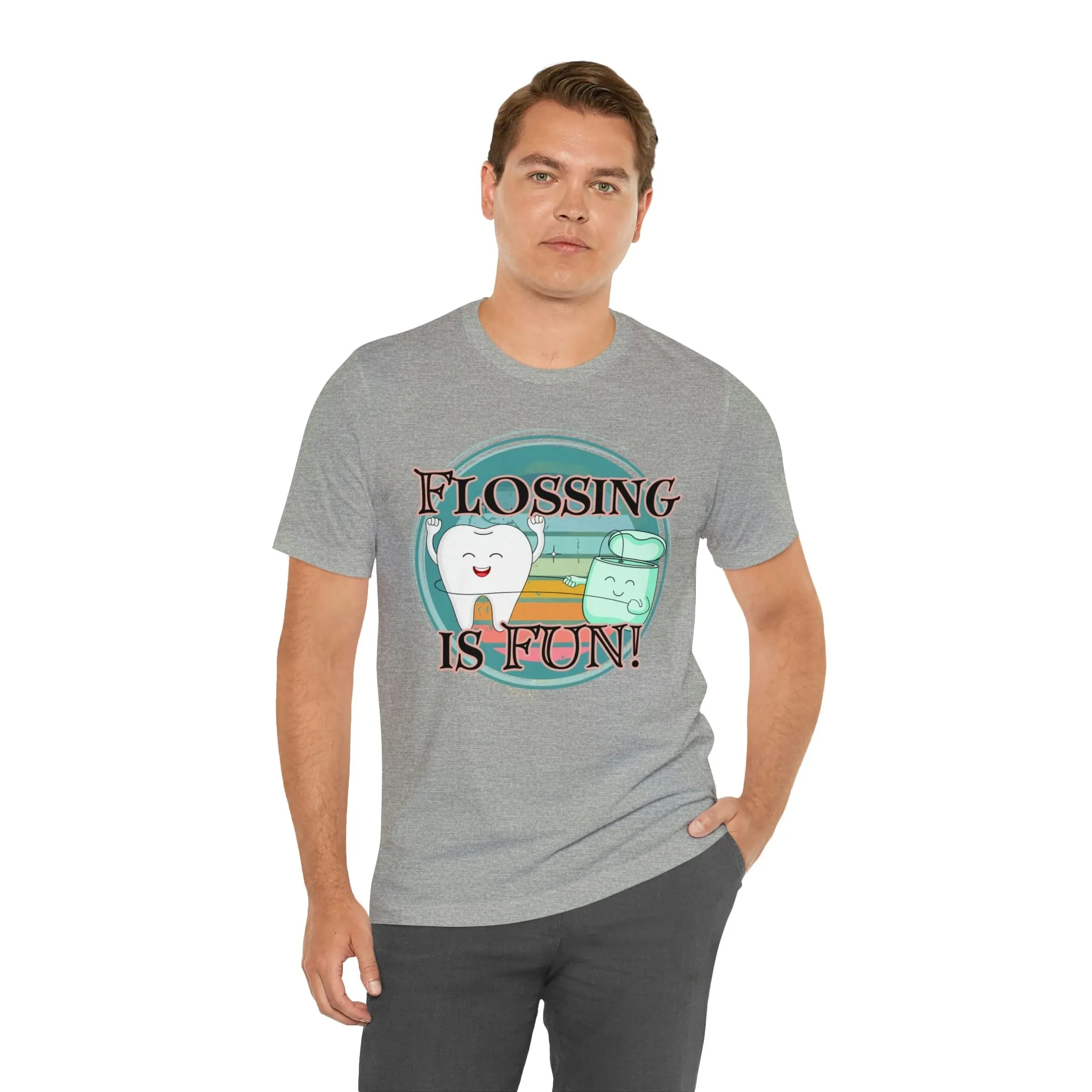 Flossing is fun! Unisex Jersey Short Sleeve Tee