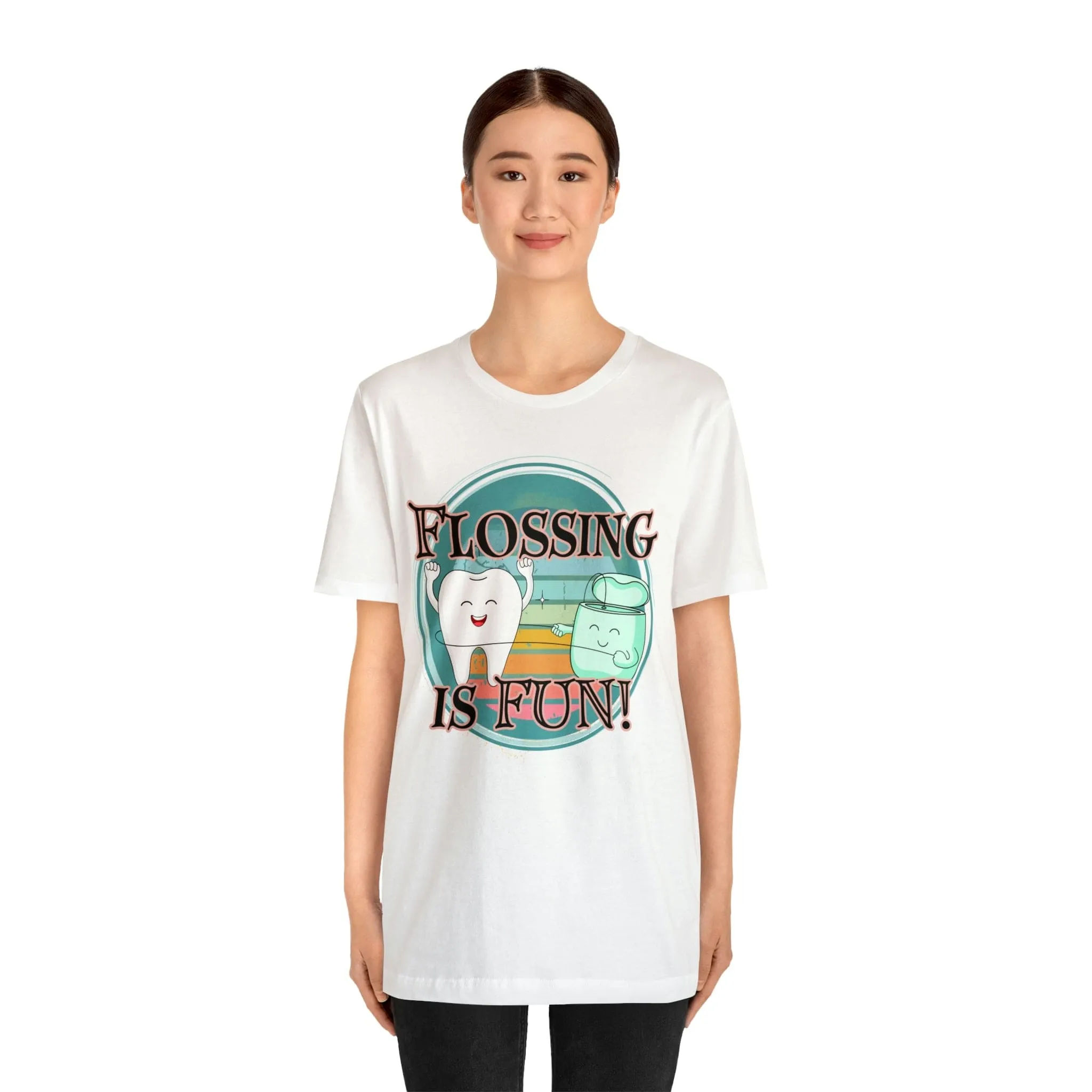 Flossing is fun! Unisex Jersey Short Sleeve Tee