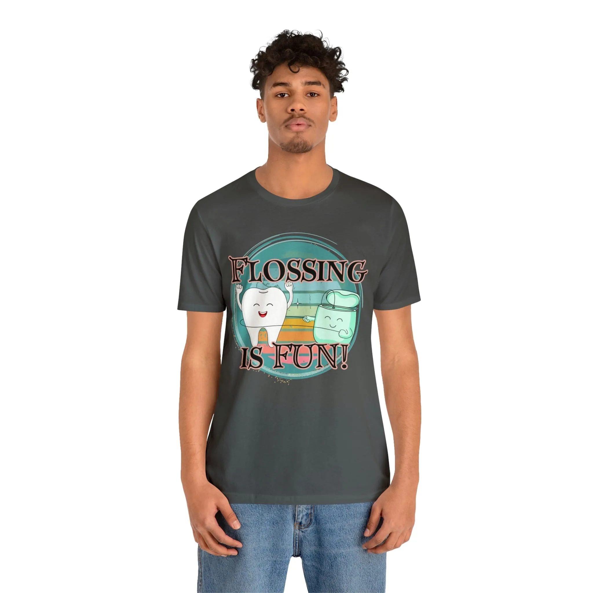 Flossing is fun! Unisex Jersey Short Sleeve Tee