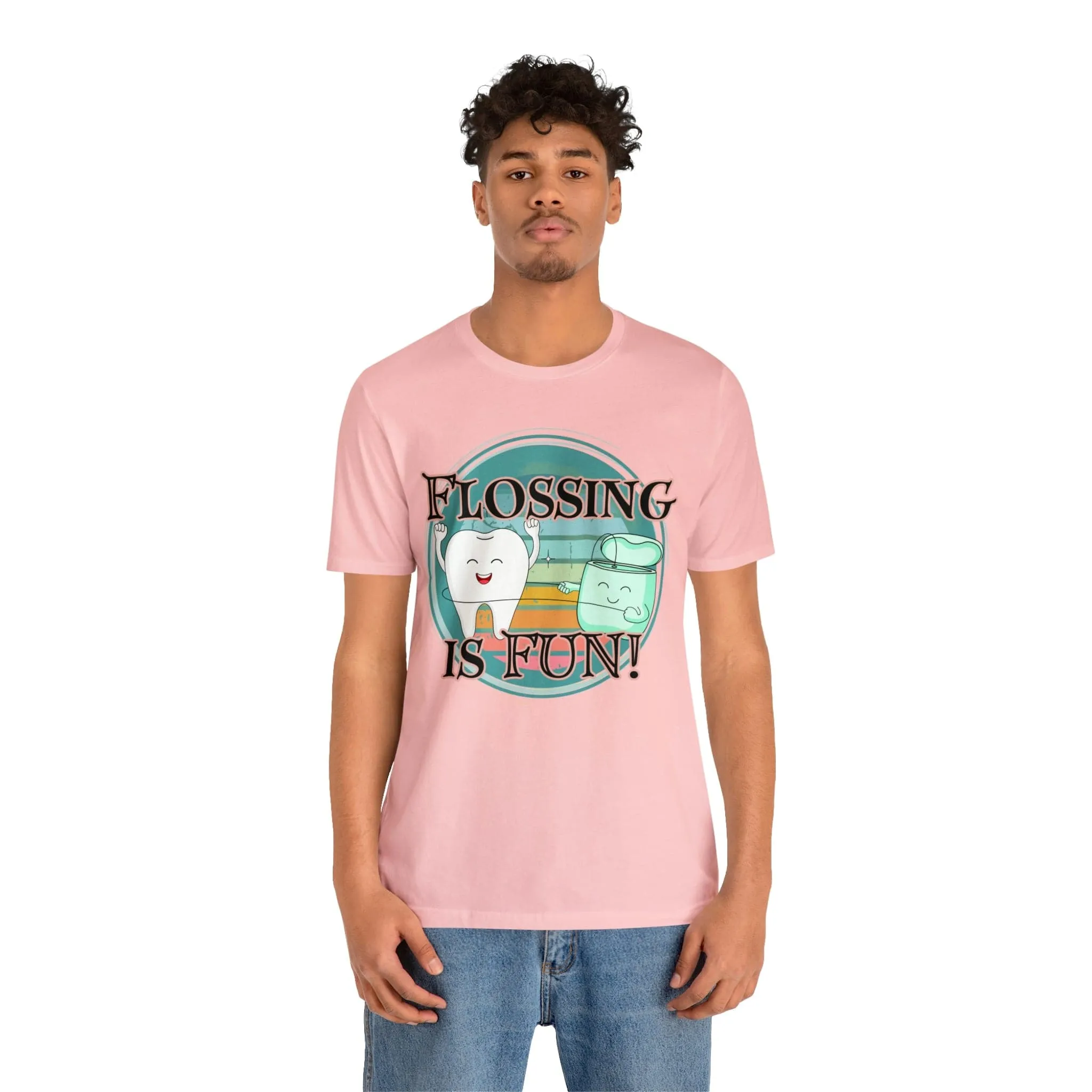 Flossing is fun! Unisex Jersey Short Sleeve Tee