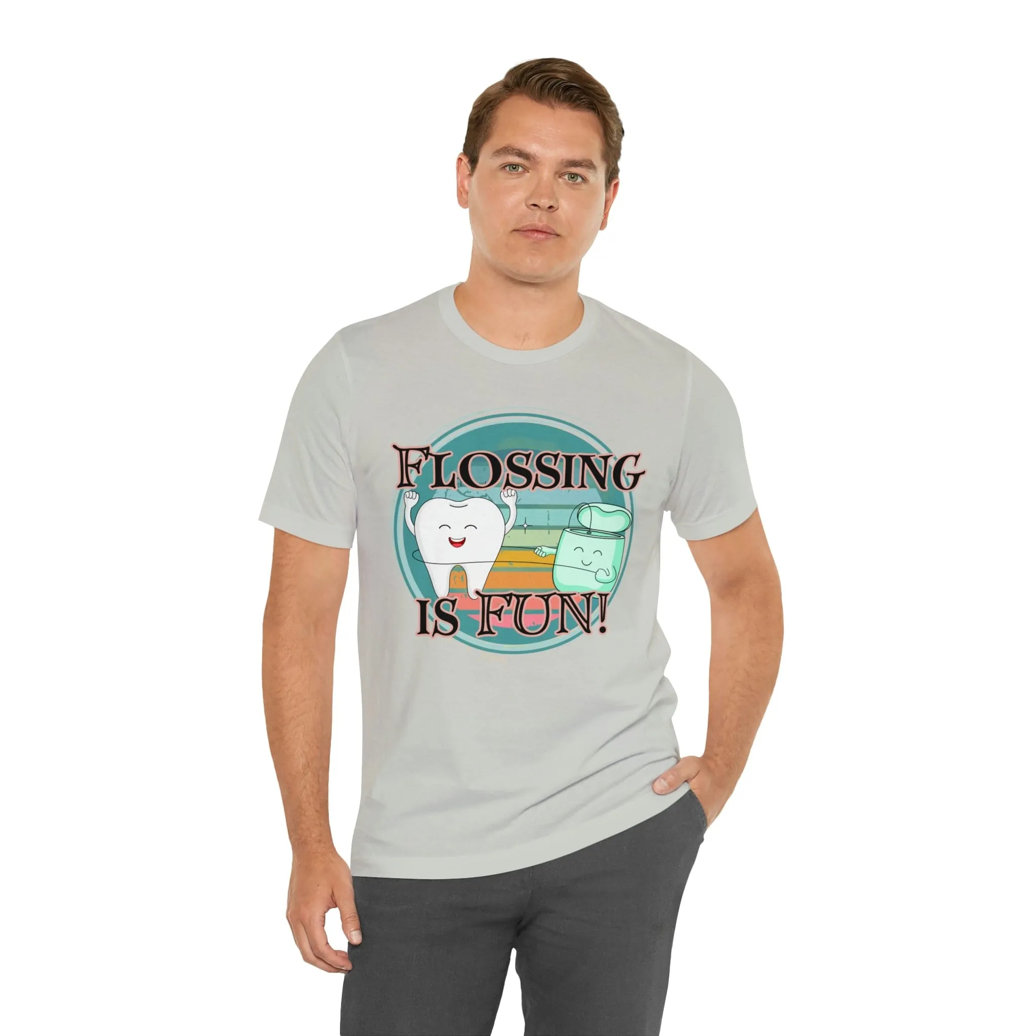 Flossing is fun! Unisex Jersey Short Sleeve Tee