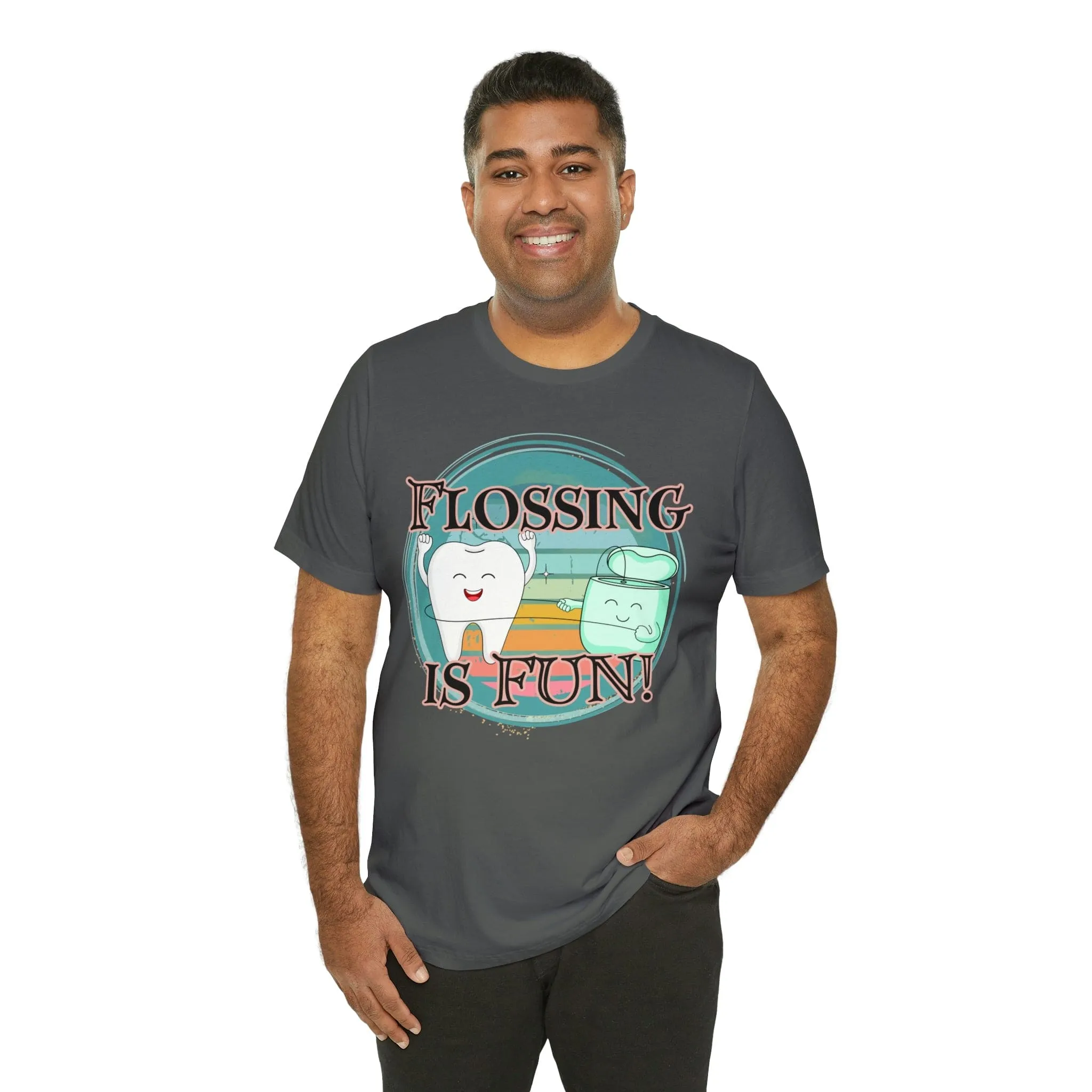 Flossing is fun! Unisex Jersey Short Sleeve Tee