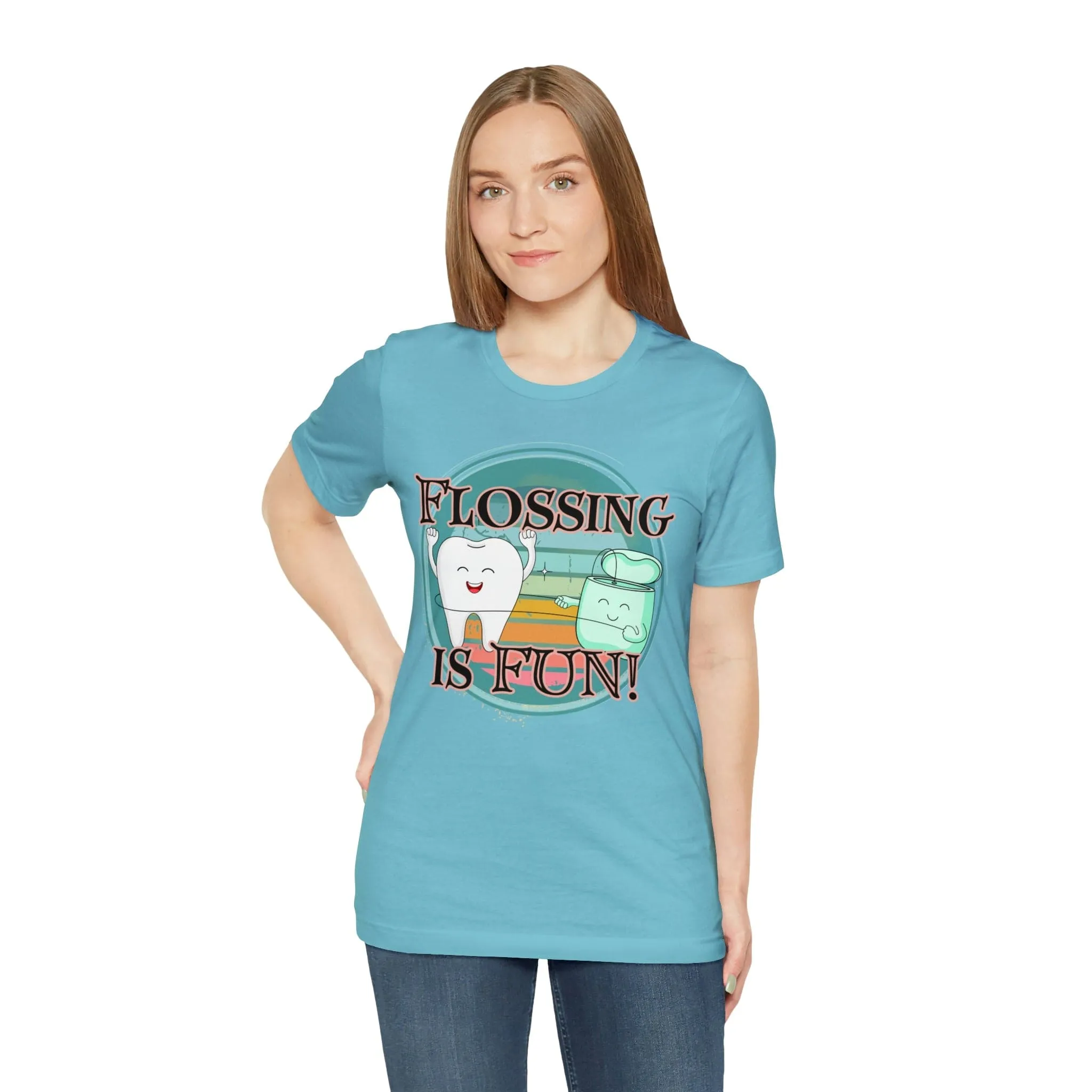 Flossing is fun! Unisex Jersey Short Sleeve Tee