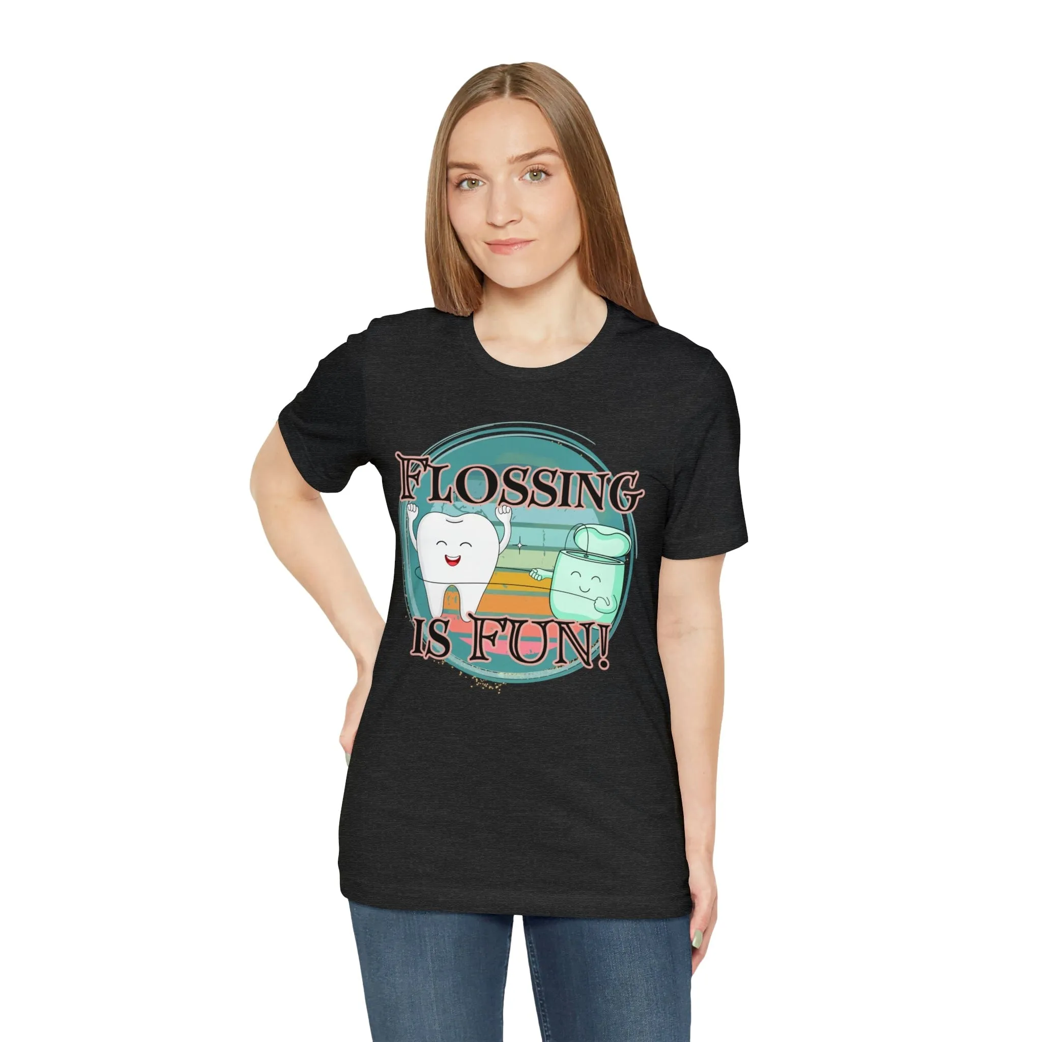 Flossing is fun! Unisex Jersey Short Sleeve Tee