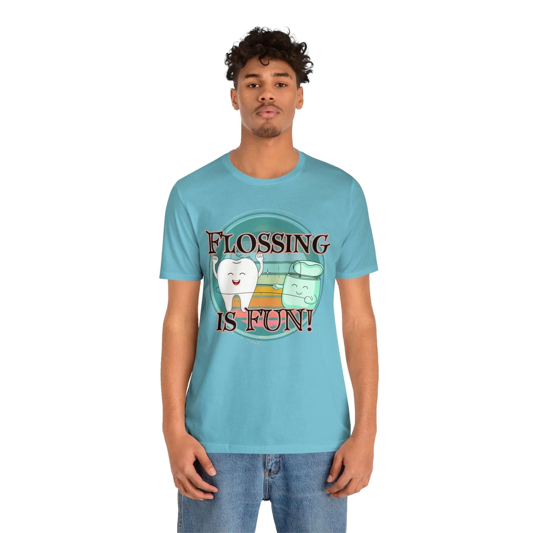 Flossing is fun! Unisex Jersey Short Sleeve Tee