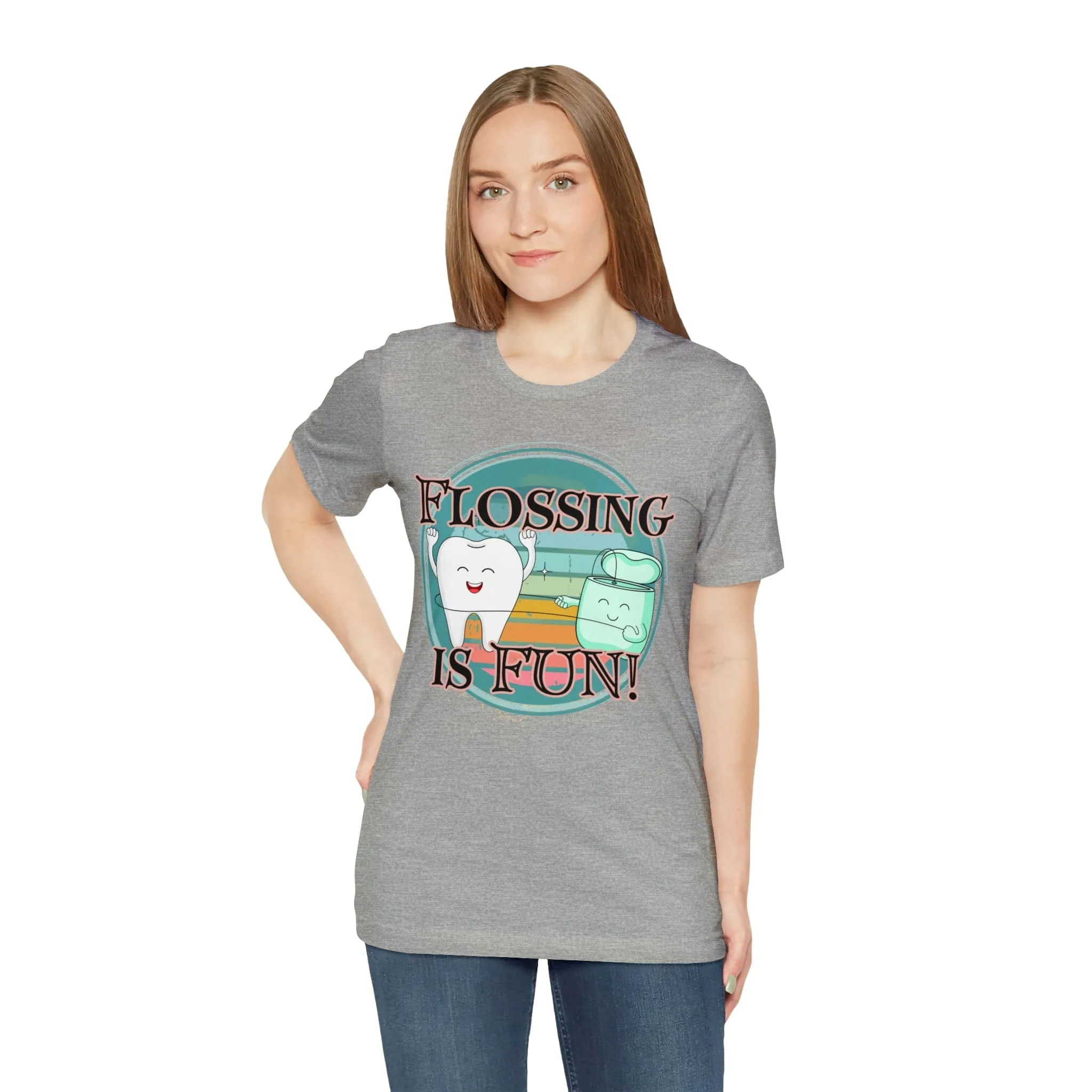 Flossing is fun! Unisex Jersey Short Sleeve Tee