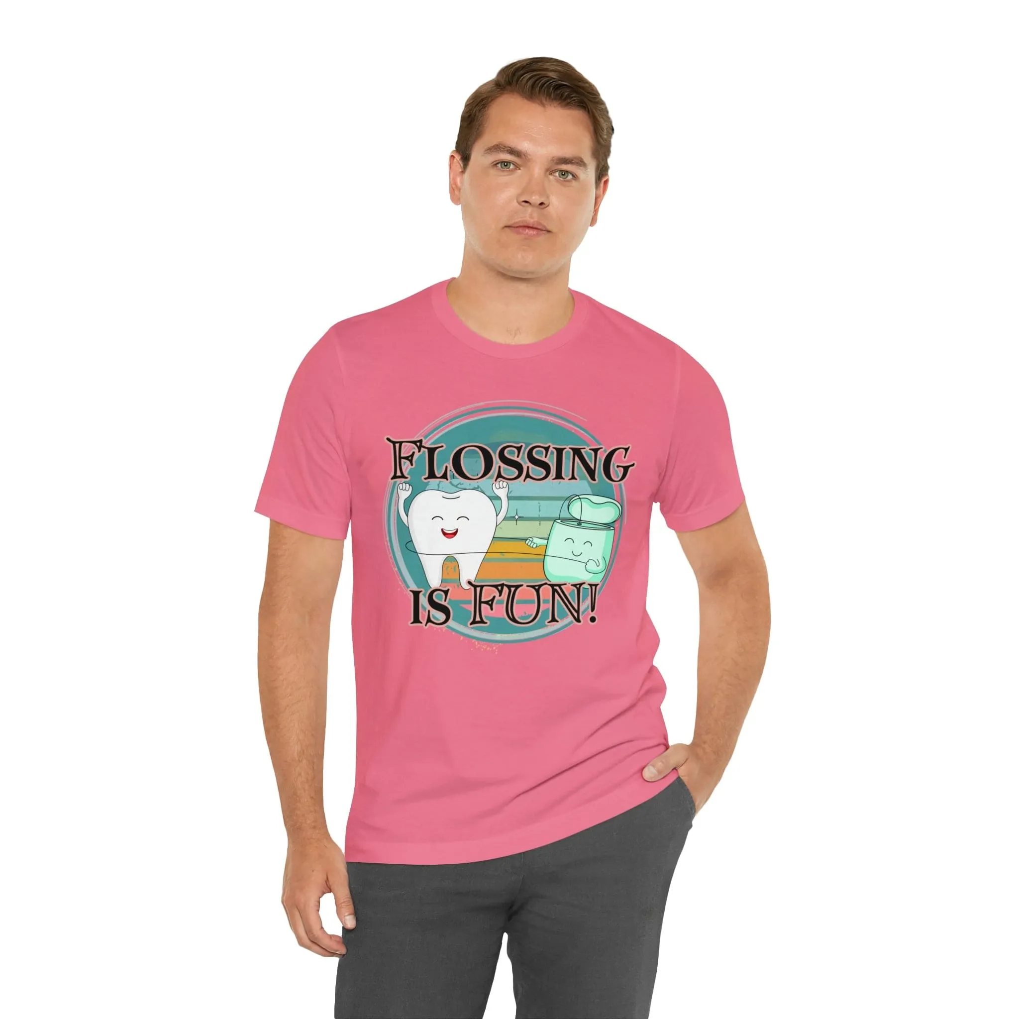 Flossing is fun! Unisex Jersey Short Sleeve Tee