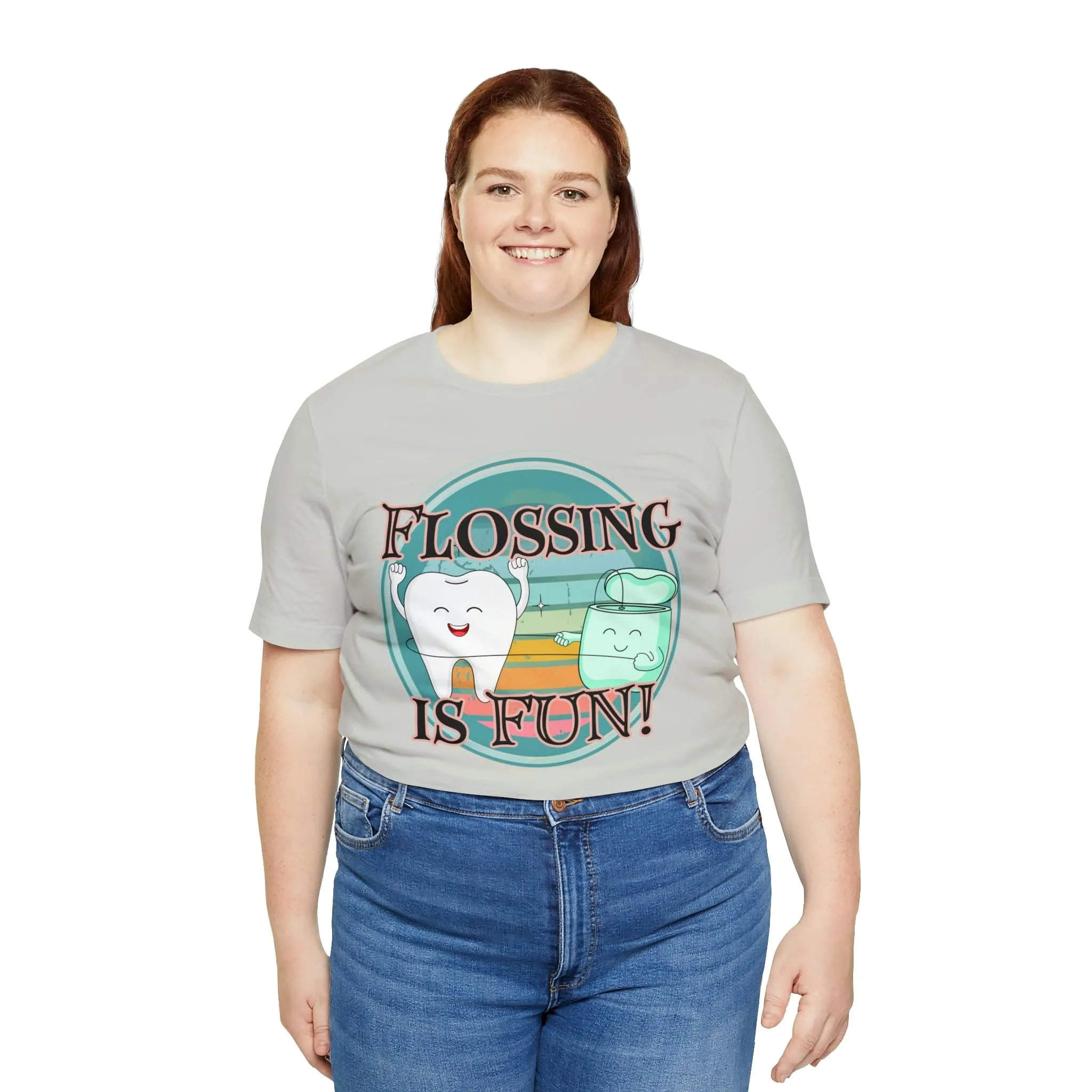 Flossing is fun! Unisex Jersey Short Sleeve Tee