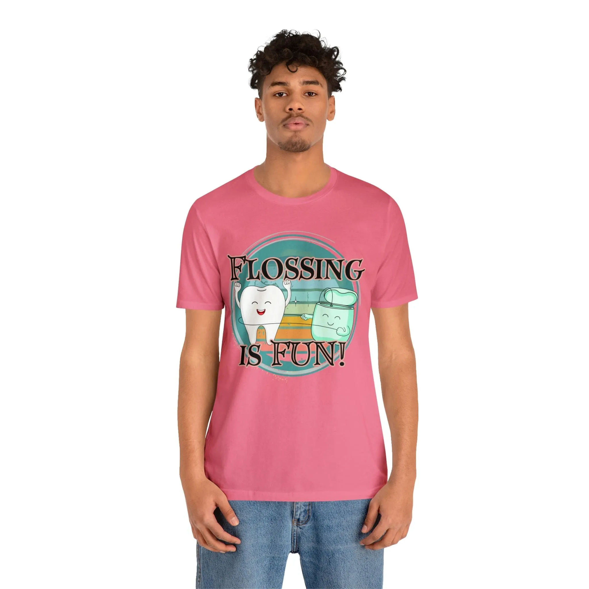 Flossing is fun! Unisex Jersey Short Sleeve Tee