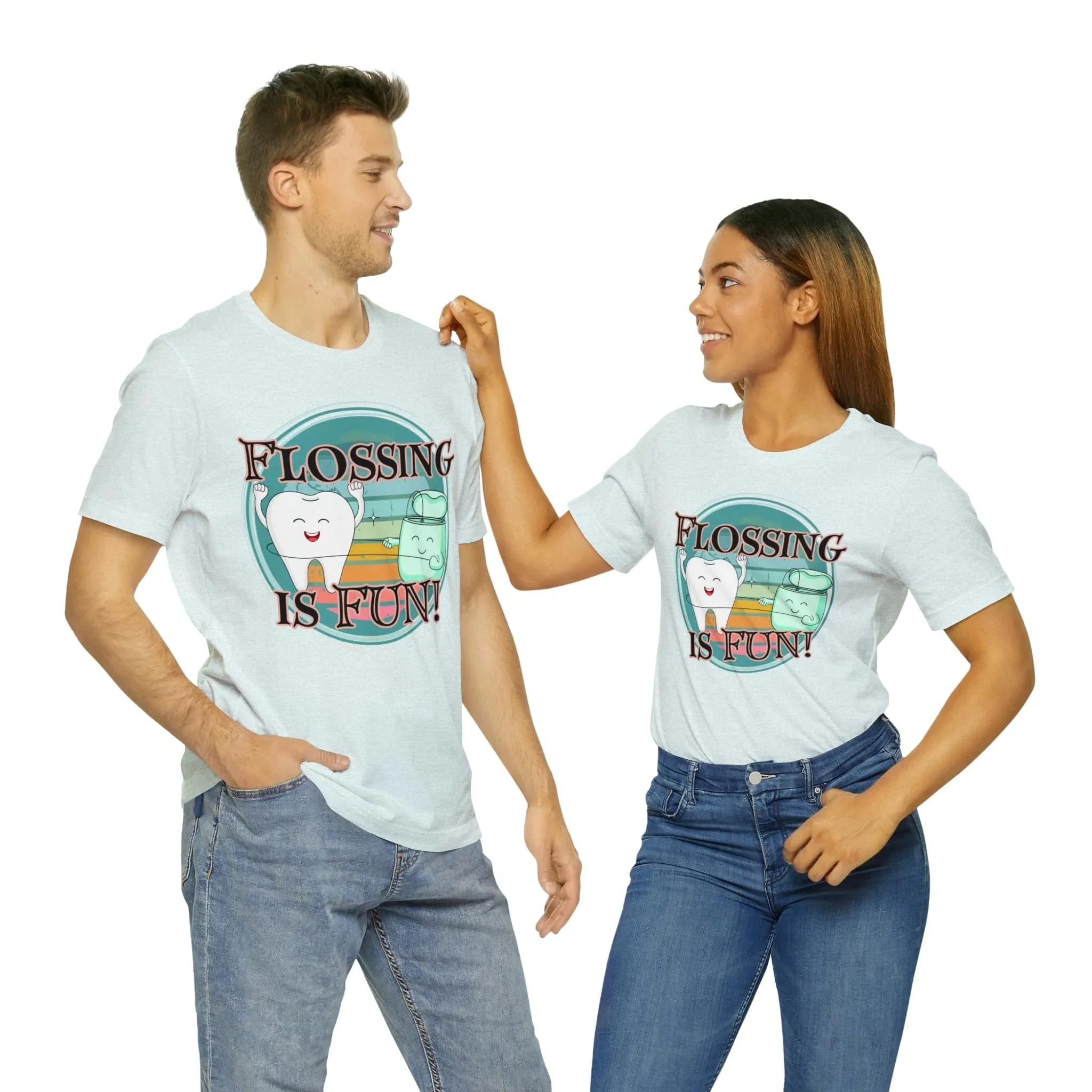 Flossing is fun! Unisex Jersey Short Sleeve Tee