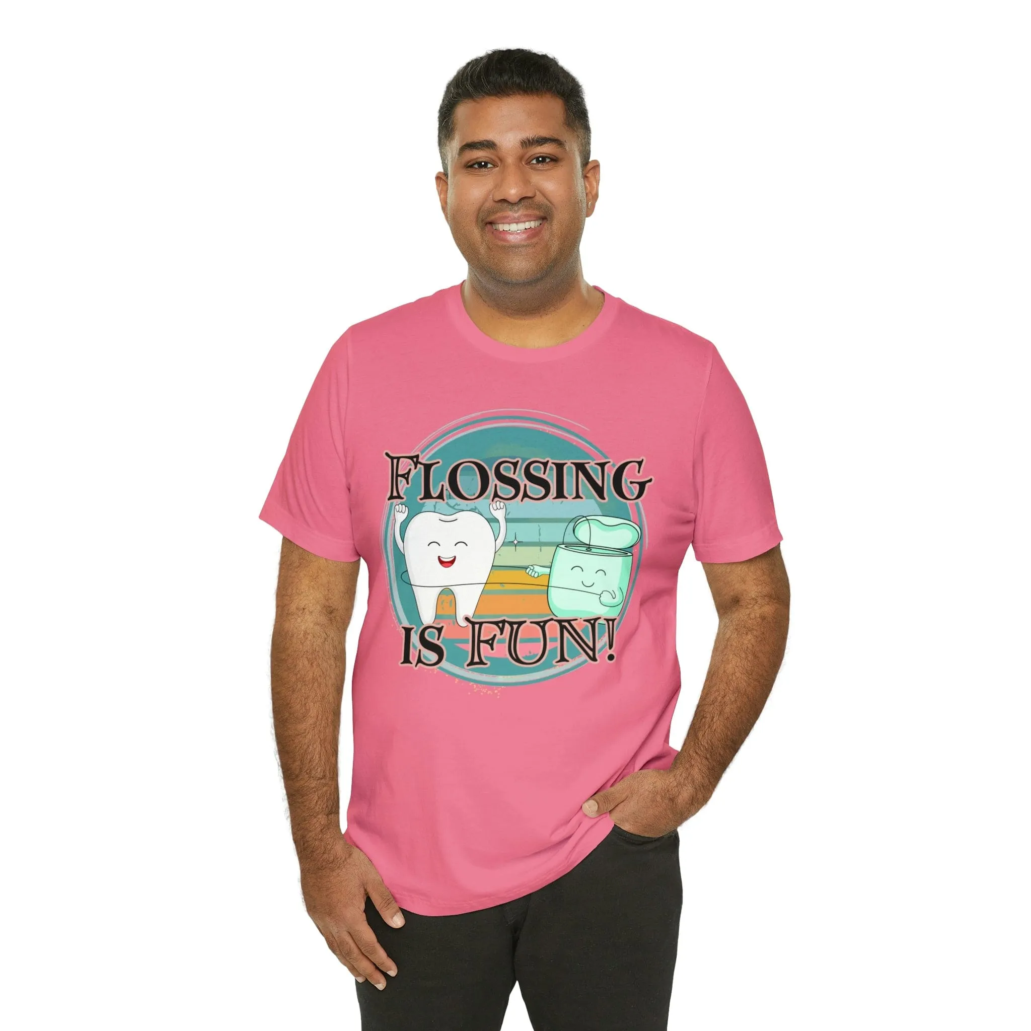 Flossing is fun! Unisex Jersey Short Sleeve Tee