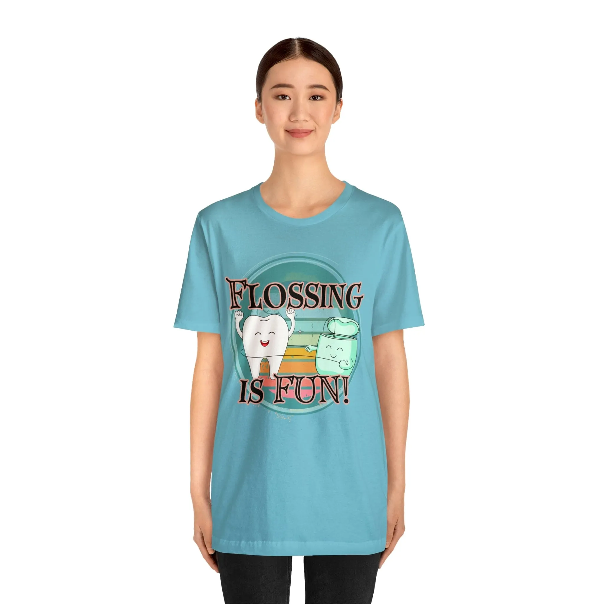 Flossing is fun! Unisex Jersey Short Sleeve Tee