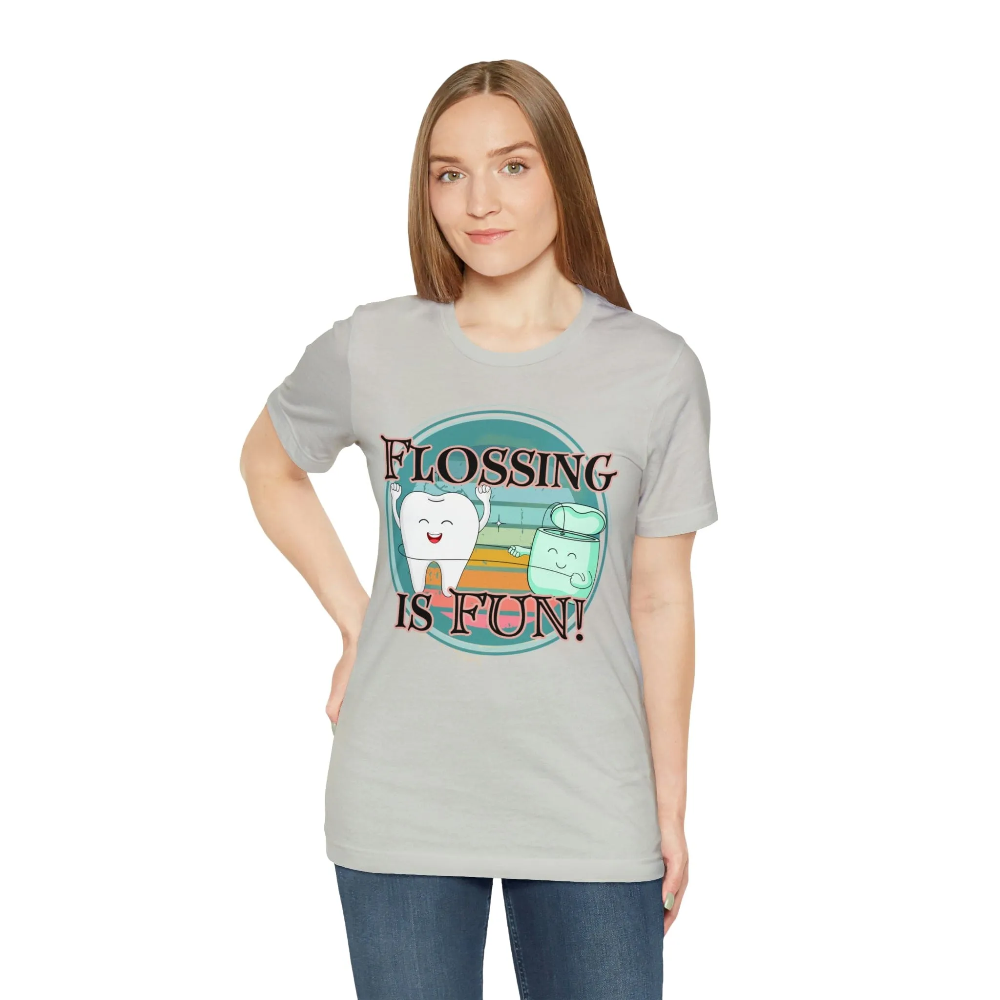 Flossing is fun! Unisex Jersey Short Sleeve Tee