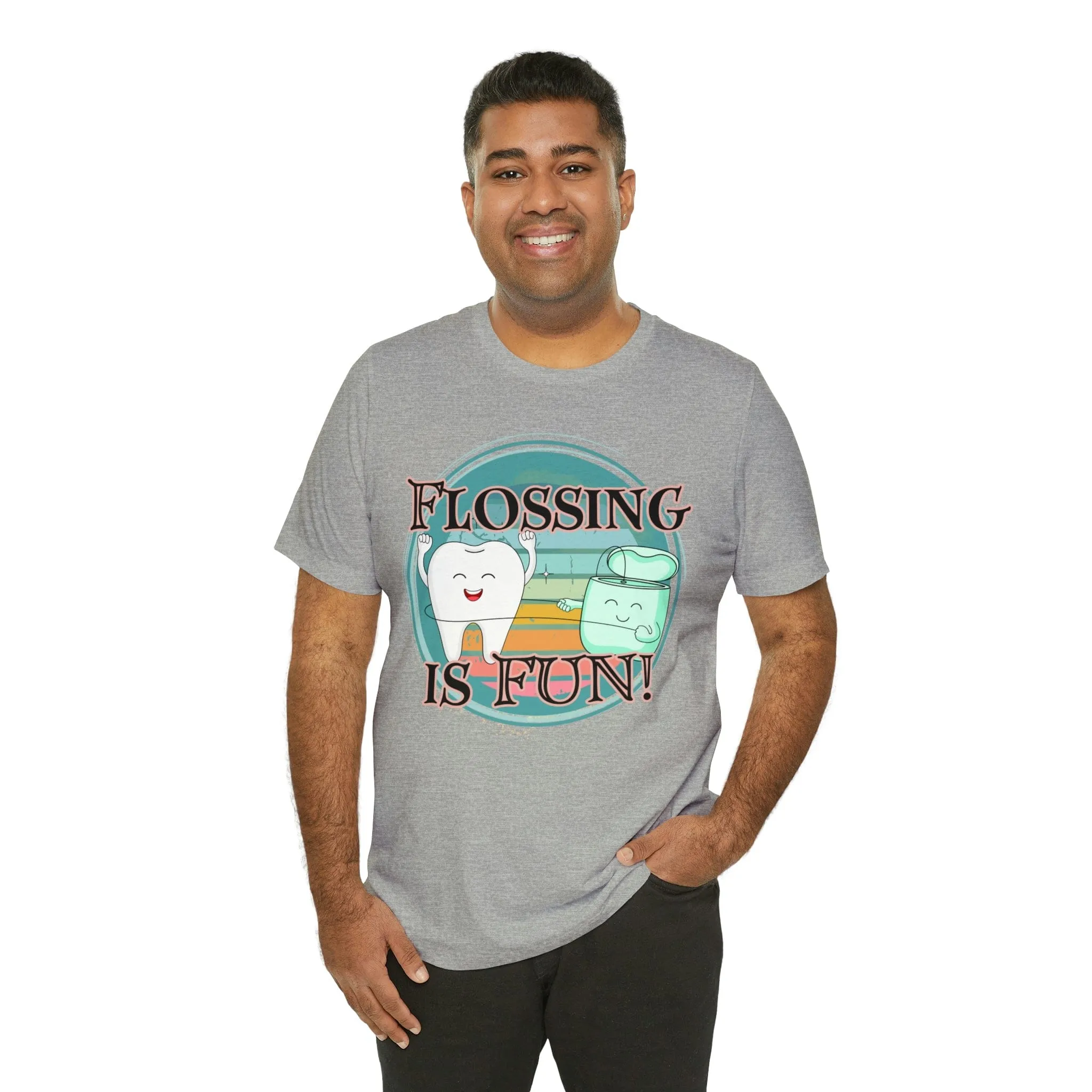 Flossing is fun! Unisex Jersey Short Sleeve Tee