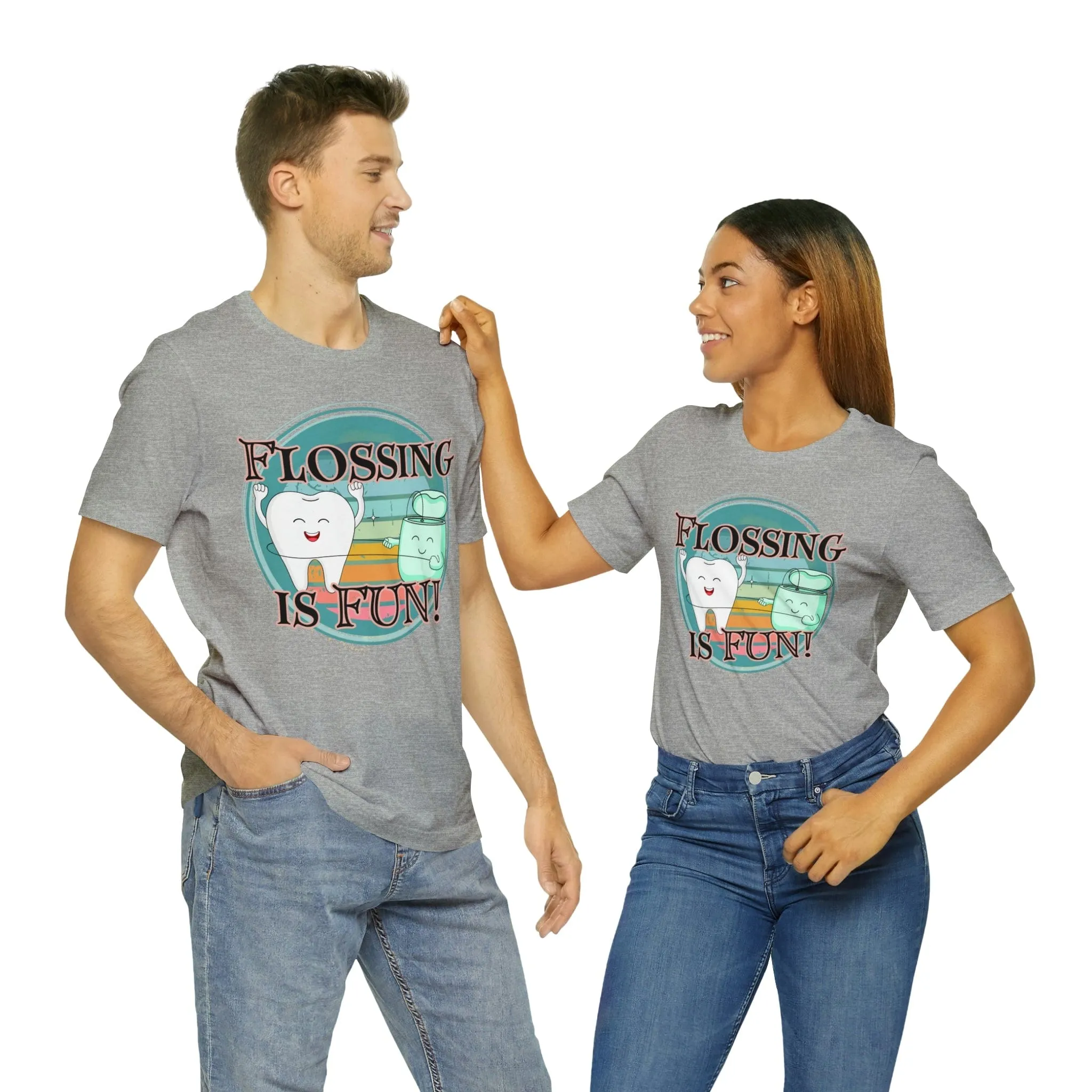 Flossing is fun! Unisex Jersey Short Sleeve Tee