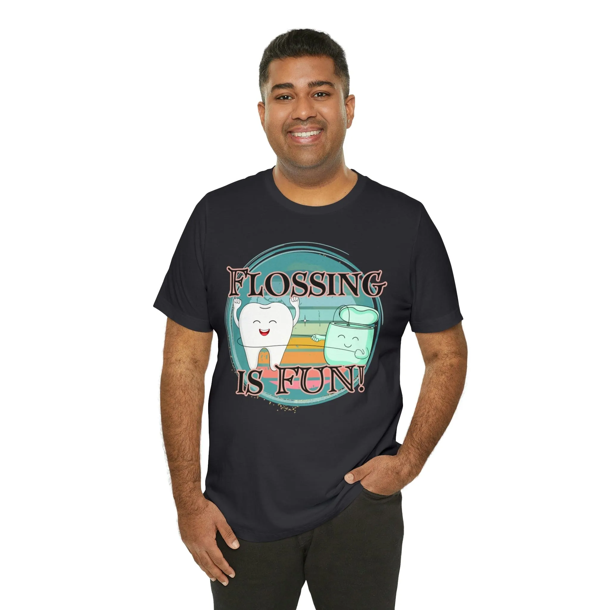 Flossing is fun! Unisex Jersey Short Sleeve Tee