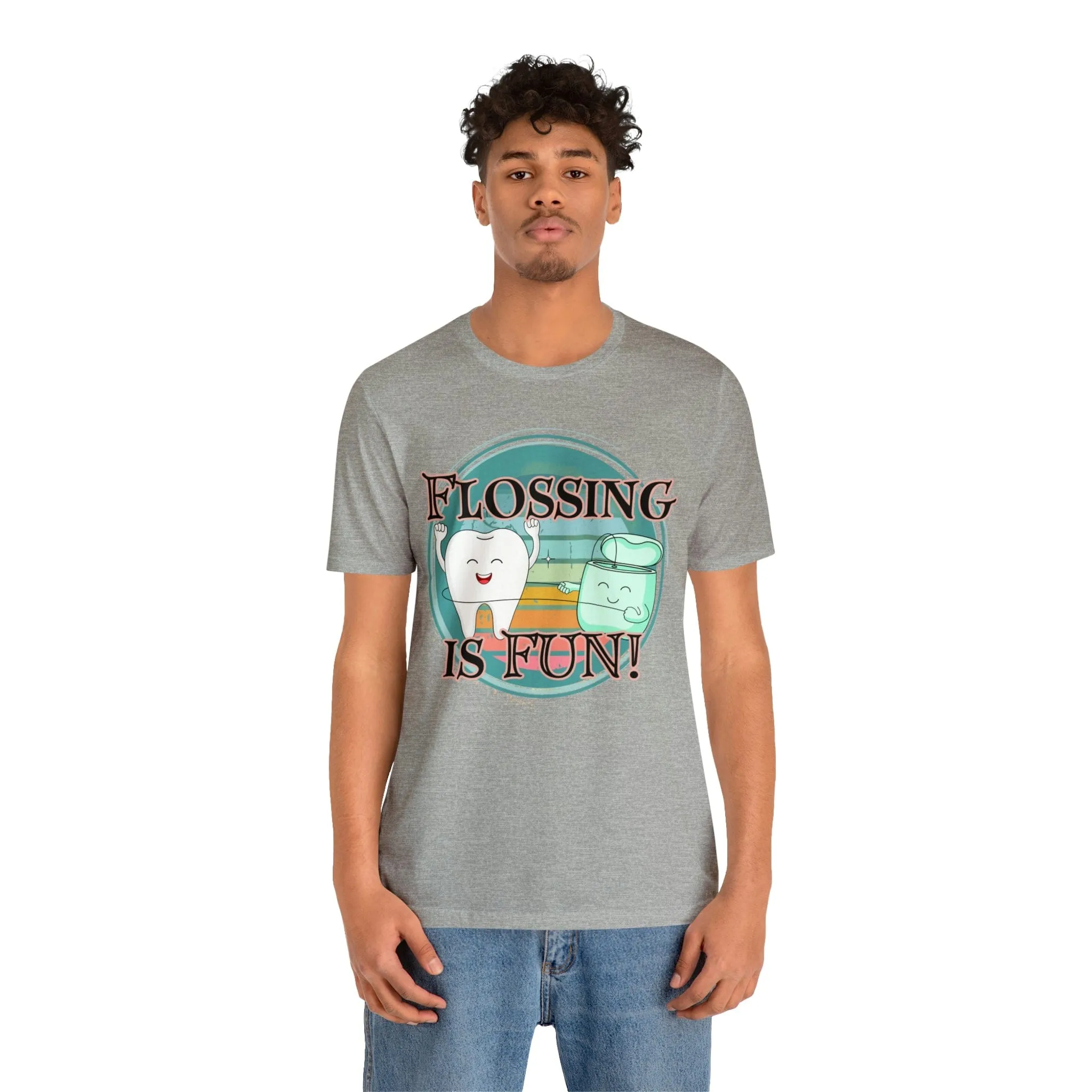 Flossing is fun! Unisex Jersey Short Sleeve Tee