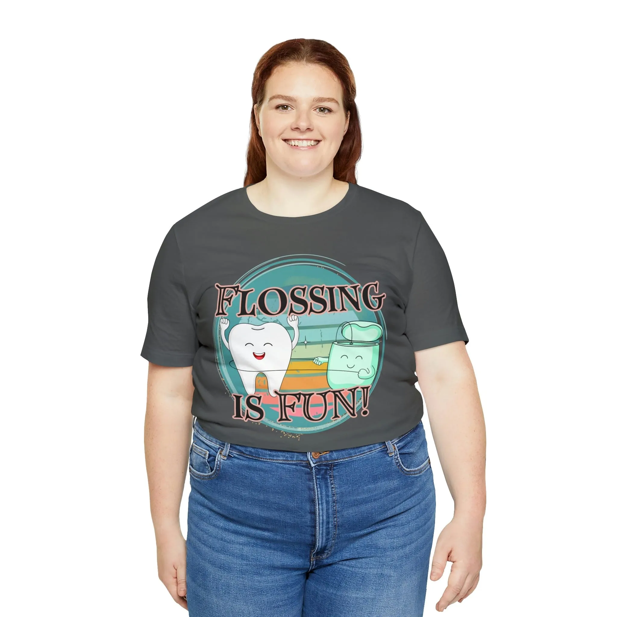 Flossing is fun! Unisex Jersey Short Sleeve Tee