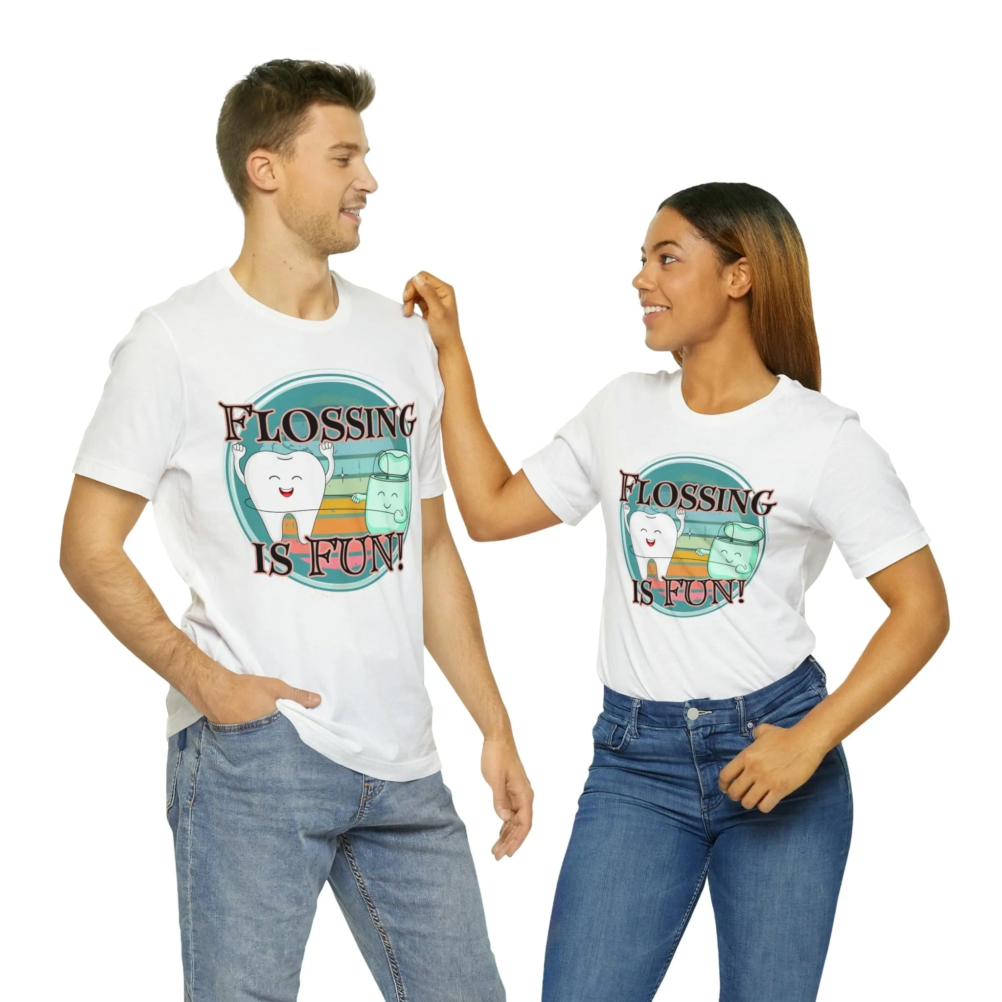 Flossing is fun! Unisex Jersey Short Sleeve Tee