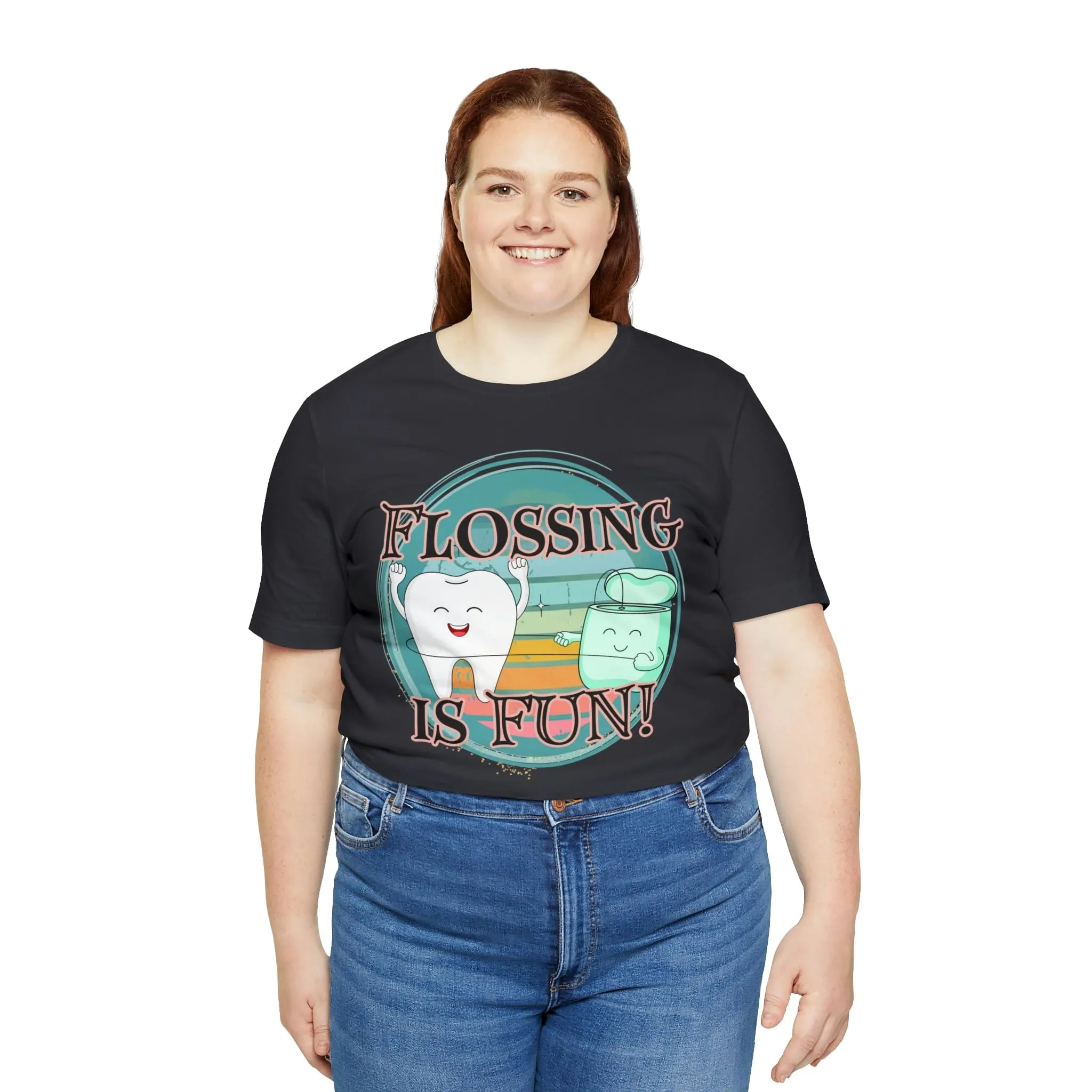 Flossing is fun! Unisex Jersey Short Sleeve Tee