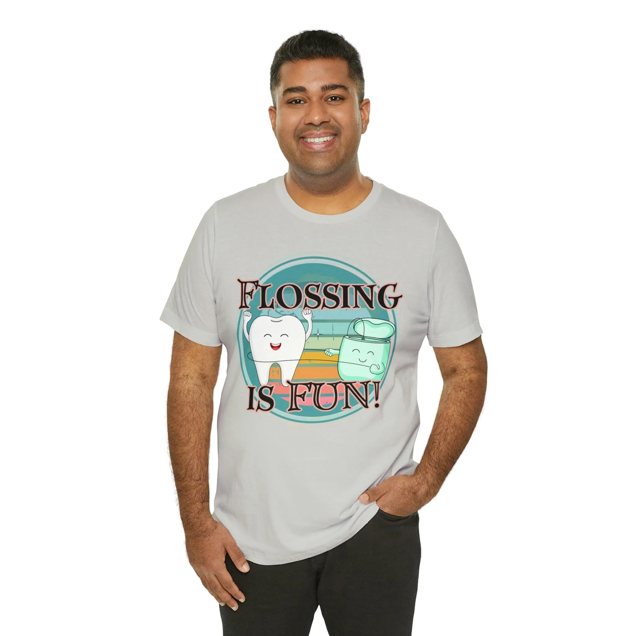 Flossing is fun! Unisex Jersey Short Sleeve Tee