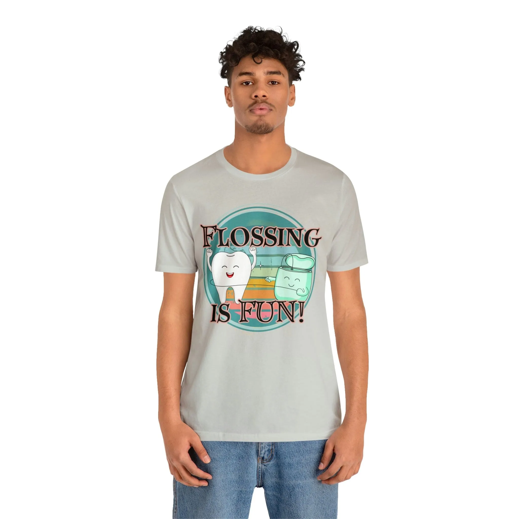 Flossing is fun! Unisex Jersey Short Sleeve Tee