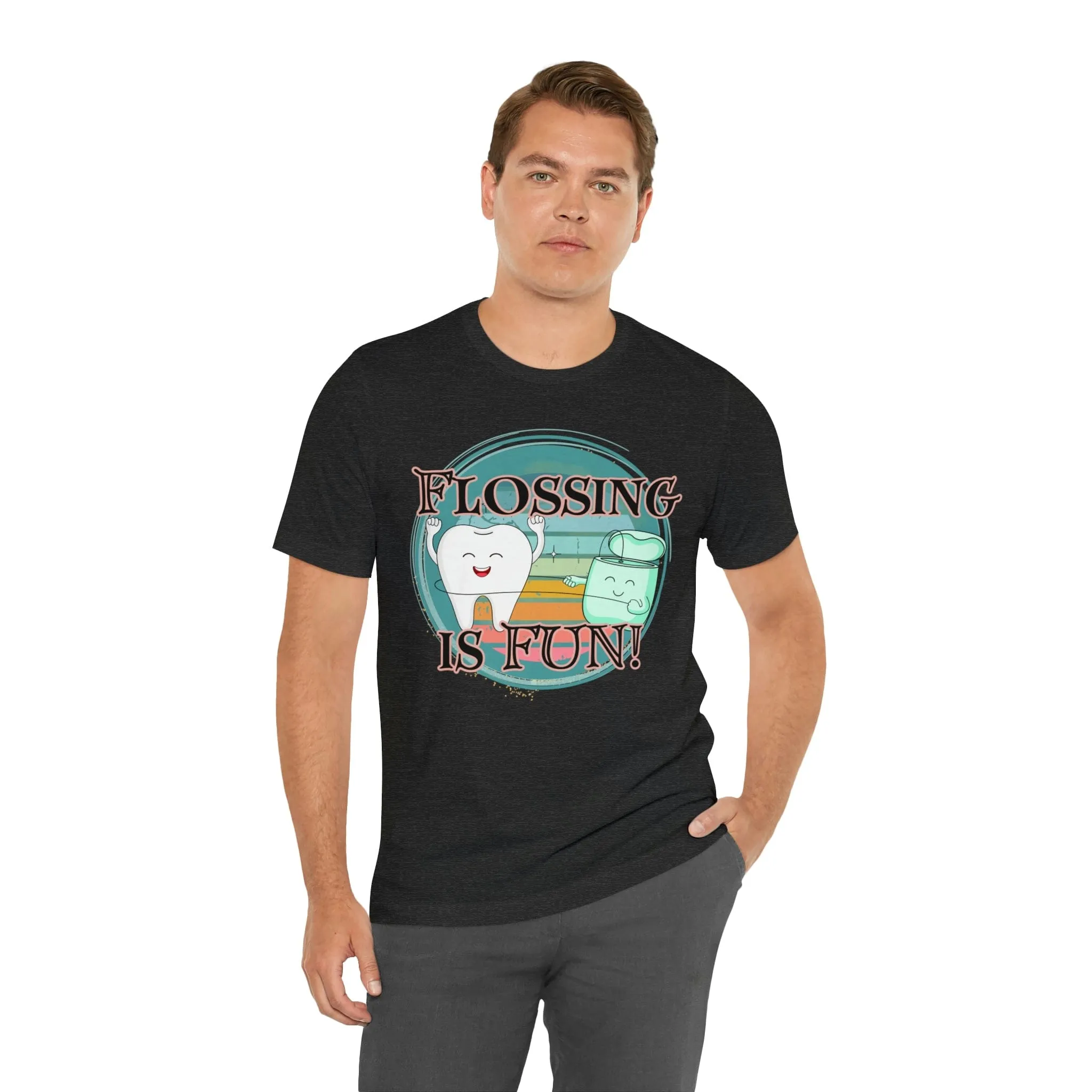 Flossing is fun! Unisex Jersey Short Sleeve Tee