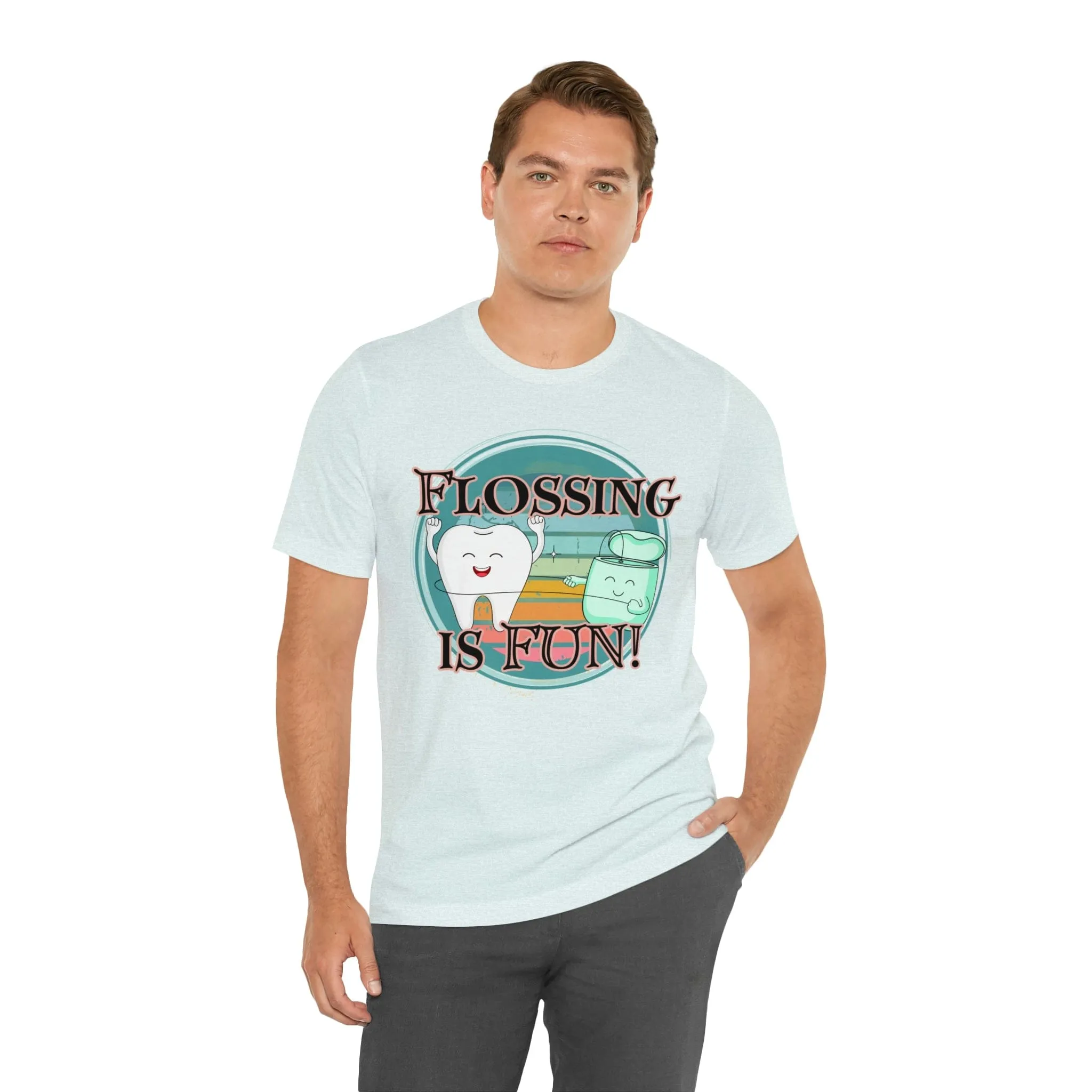 Flossing is fun! Unisex Jersey Short Sleeve Tee