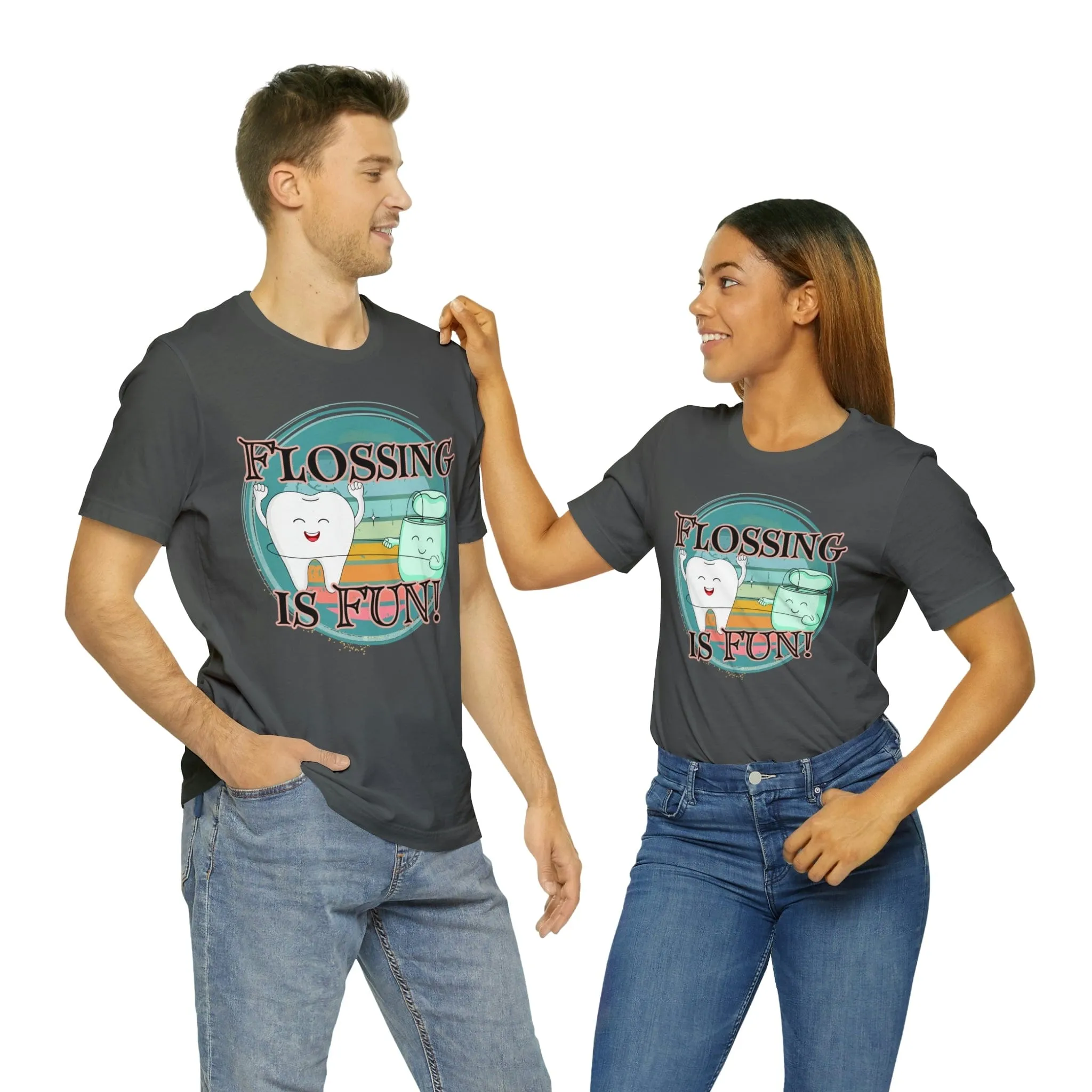 Flossing is fun! Unisex Jersey Short Sleeve Tee