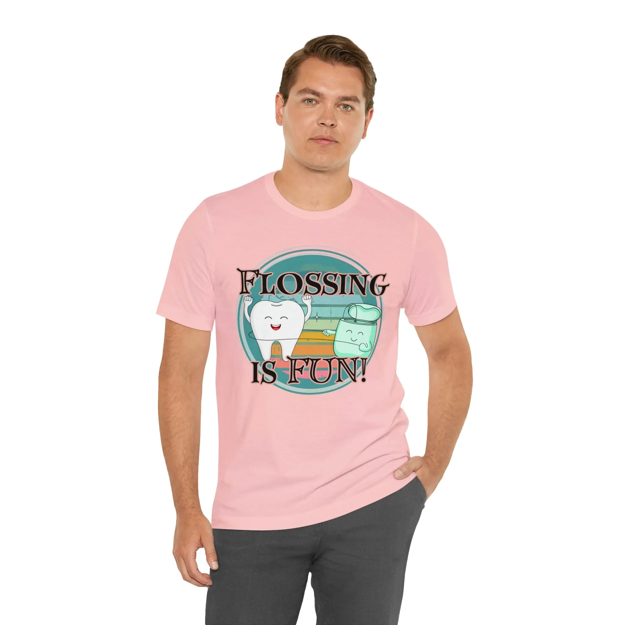 Flossing is fun! Unisex Jersey Short Sleeve Tee