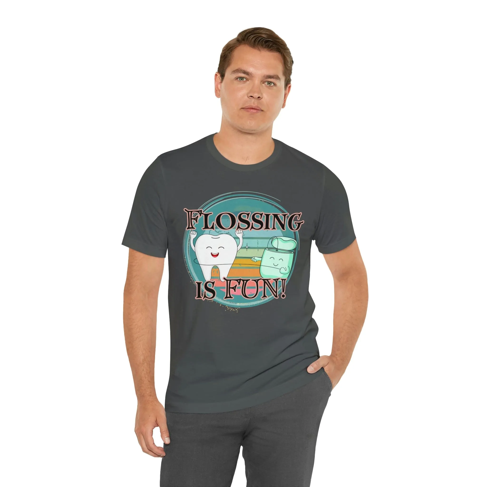 Flossing is fun! Unisex Jersey Short Sleeve Tee