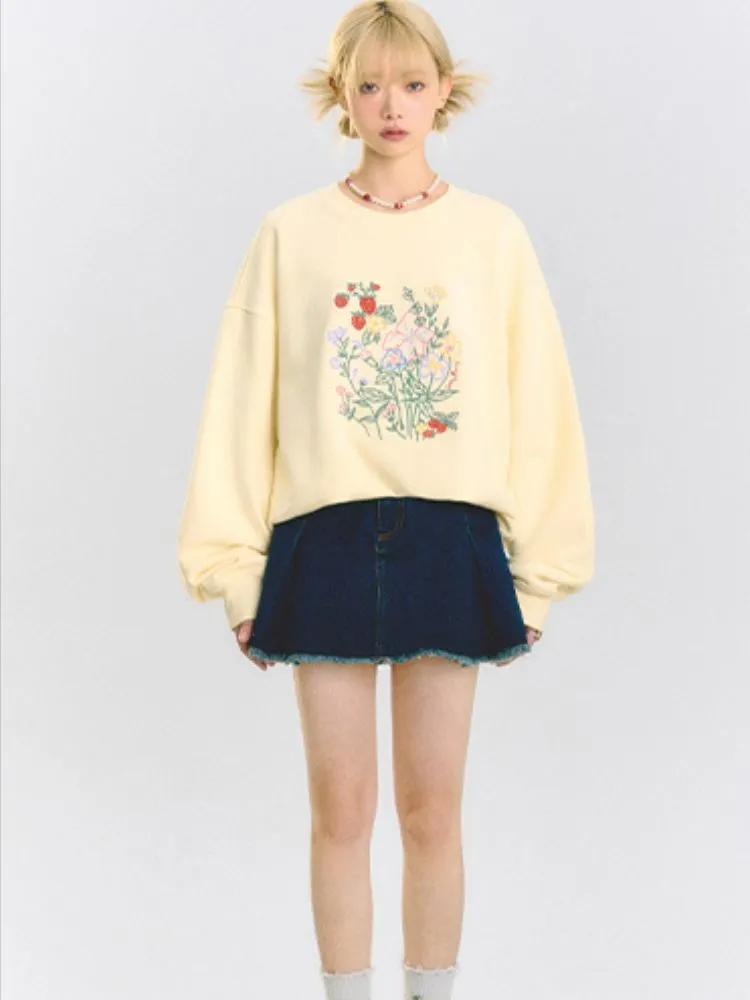 Flower embroidered Sweatshirts【s0000001511】