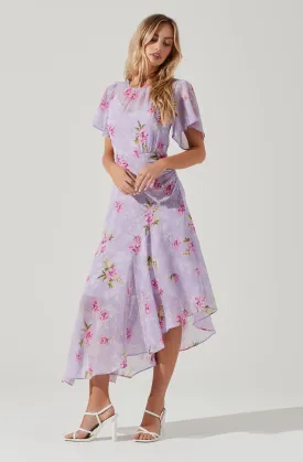 Flutter Sleeve Midi Dress