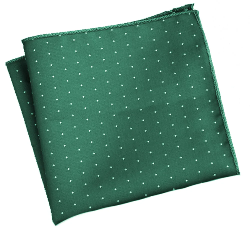 Forest Green [Mini Polka Dots] - Bow Tie and Pocket Square Matching Set