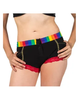 Foxers Boxer Briefs w/ Rainbow Trim in Black