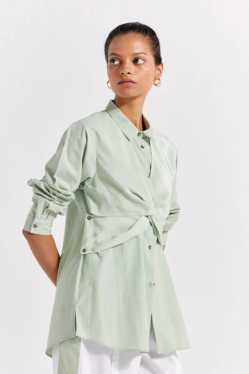 Front Twist Shirt - Mint