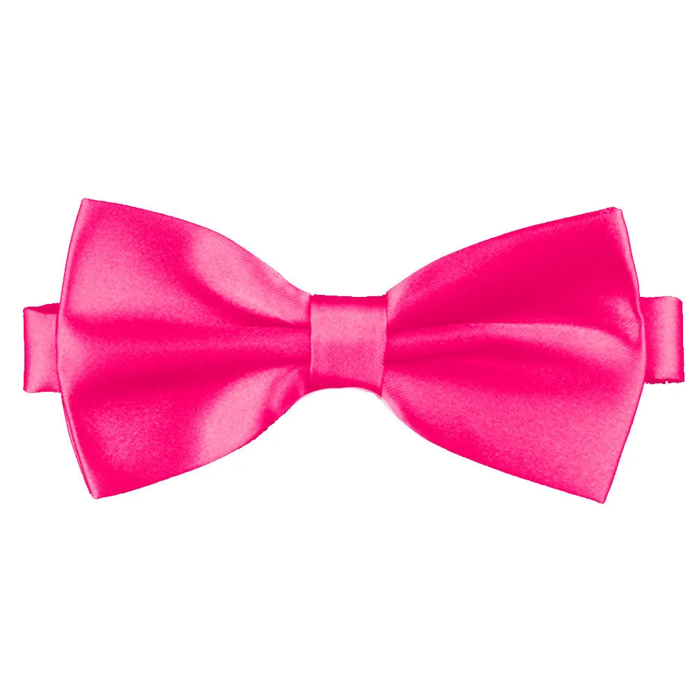 Fuchusia Pink [Silky Smooth] - Bow Tie and Pocket Square Matching Set