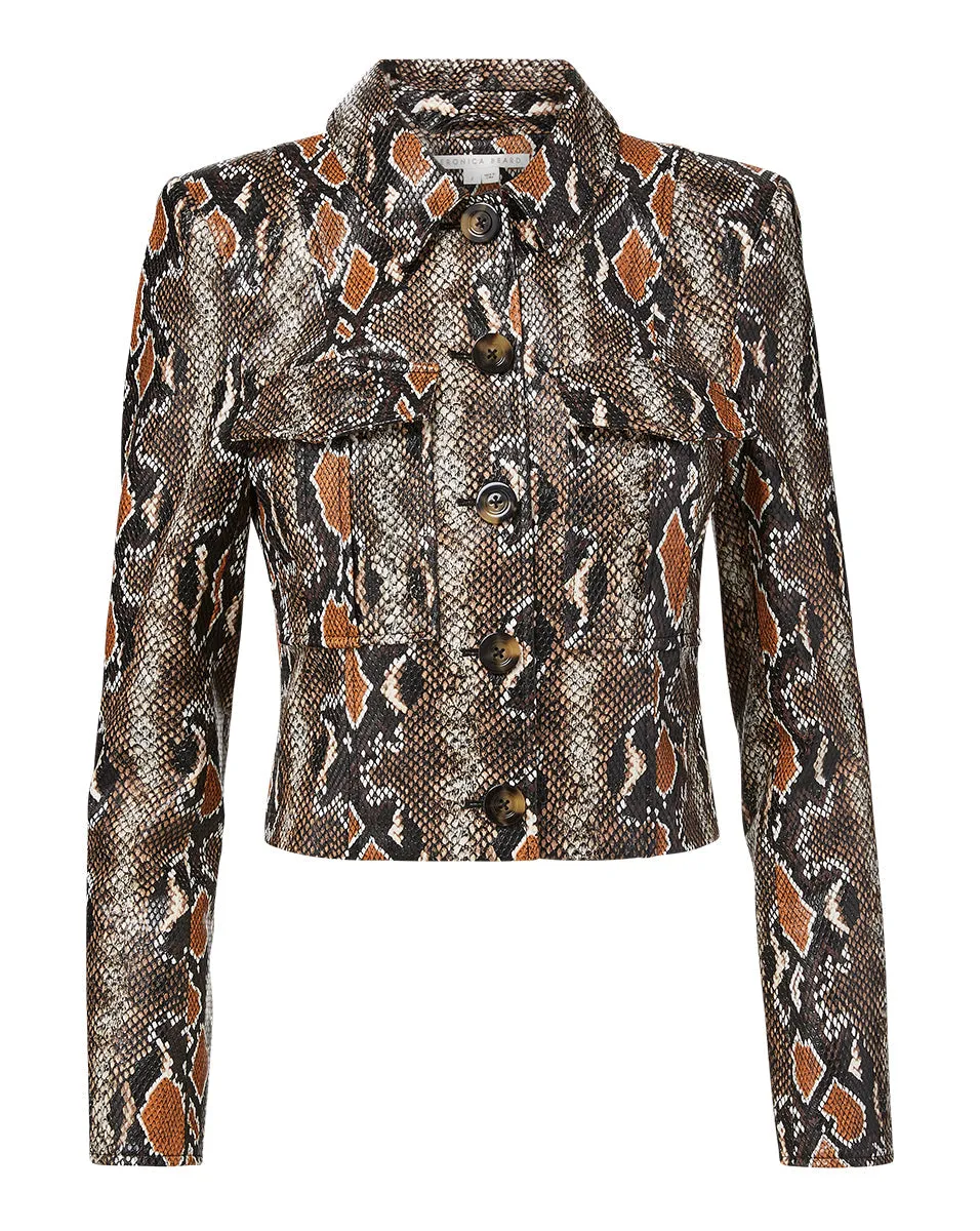 Fulham Python Vegan Leather Jacket