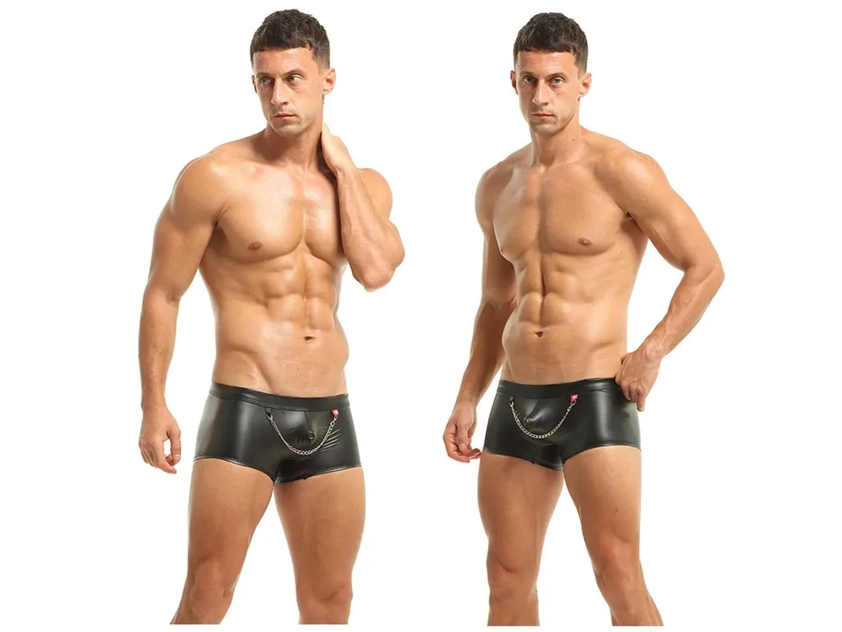 Gay Boxer Briefs | Sexy Faux Leather Boxer Briefs