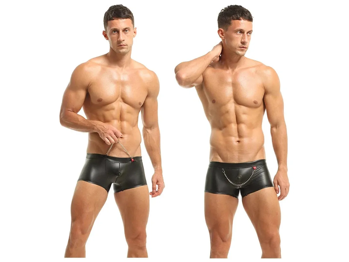 Gay Boxer Briefs | Sexy Faux Leather Boxer Briefs