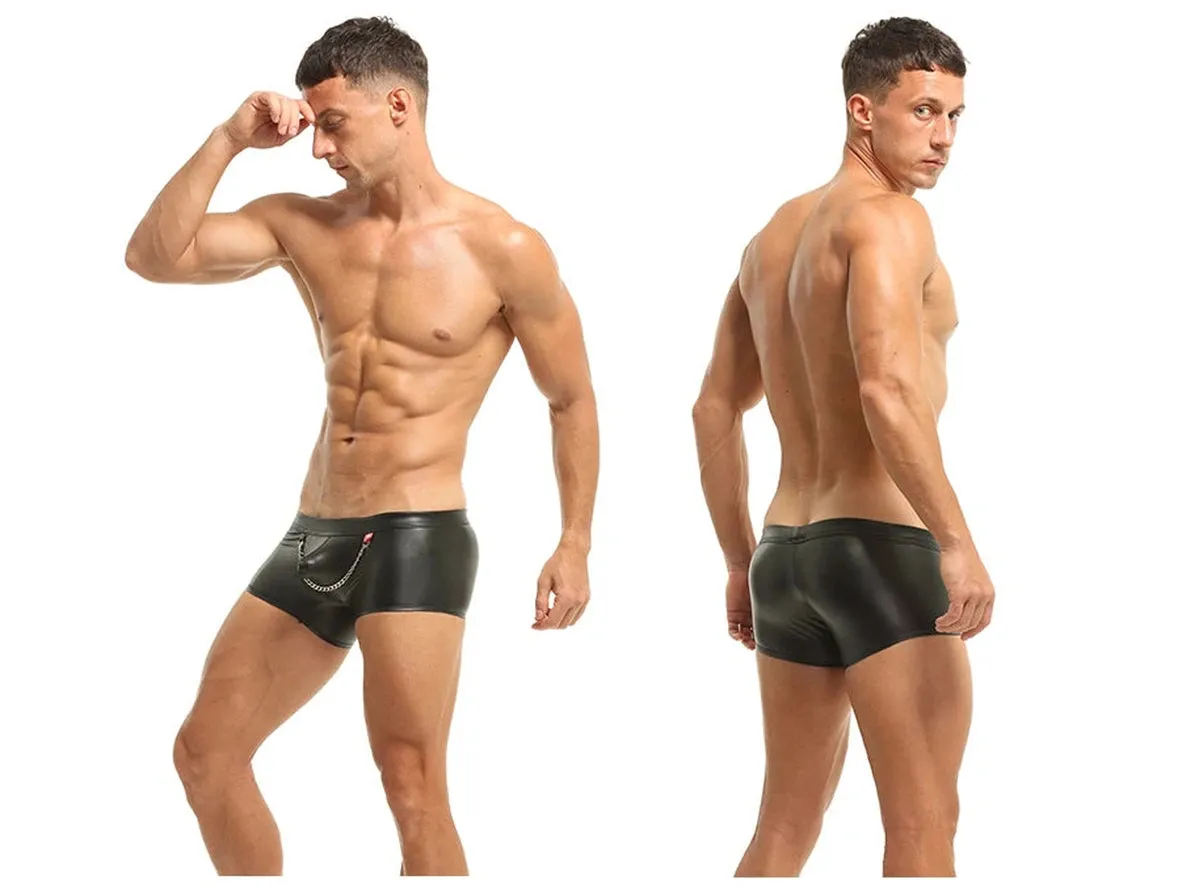 Gay Boxer Briefs | Sexy Faux Leather Boxer Briefs