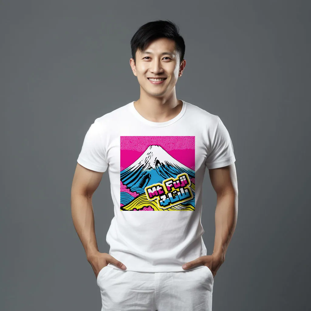 Get Noticed with Mt Fuji Pop Art Men's T-Shirts - Stand Out in Style 002