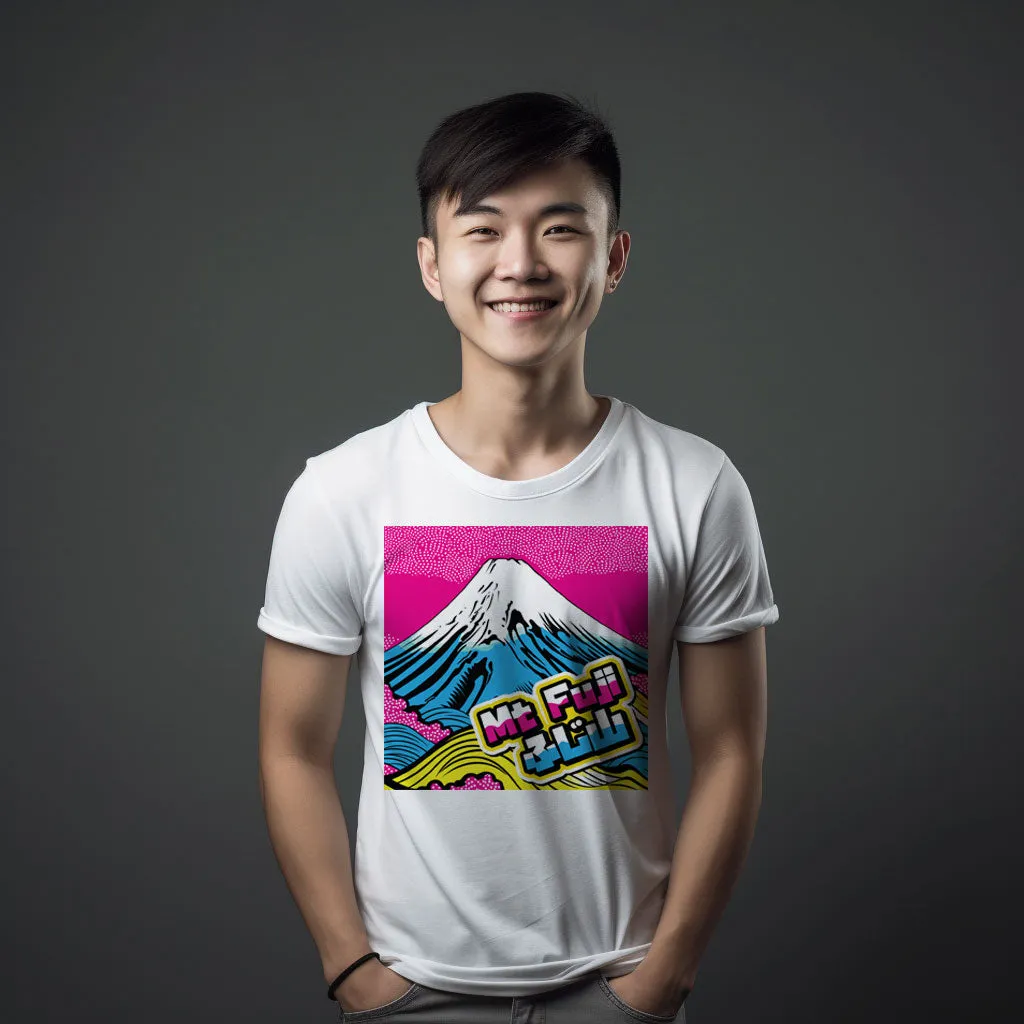 Get Noticed with Mt Fuji Pop Art Men's T-Shirts - Stand Out in Style 002