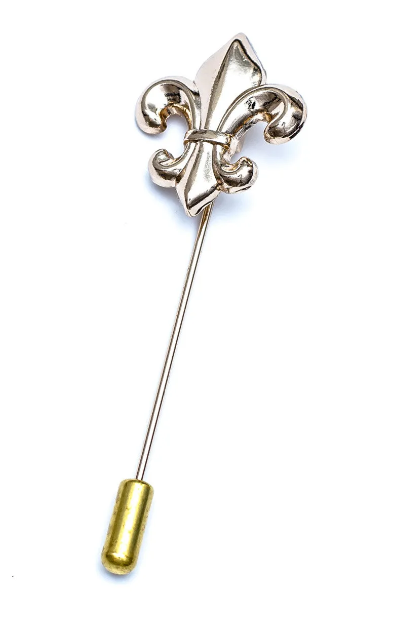 Golden French Lily (Fleur-de-lis) Lapel Pin