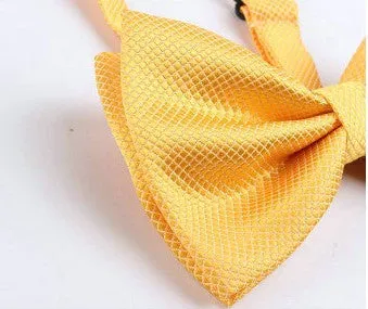 Golden Yellow [Diamond Shape Print] - Bow Tie and Pocket Square Matching Set