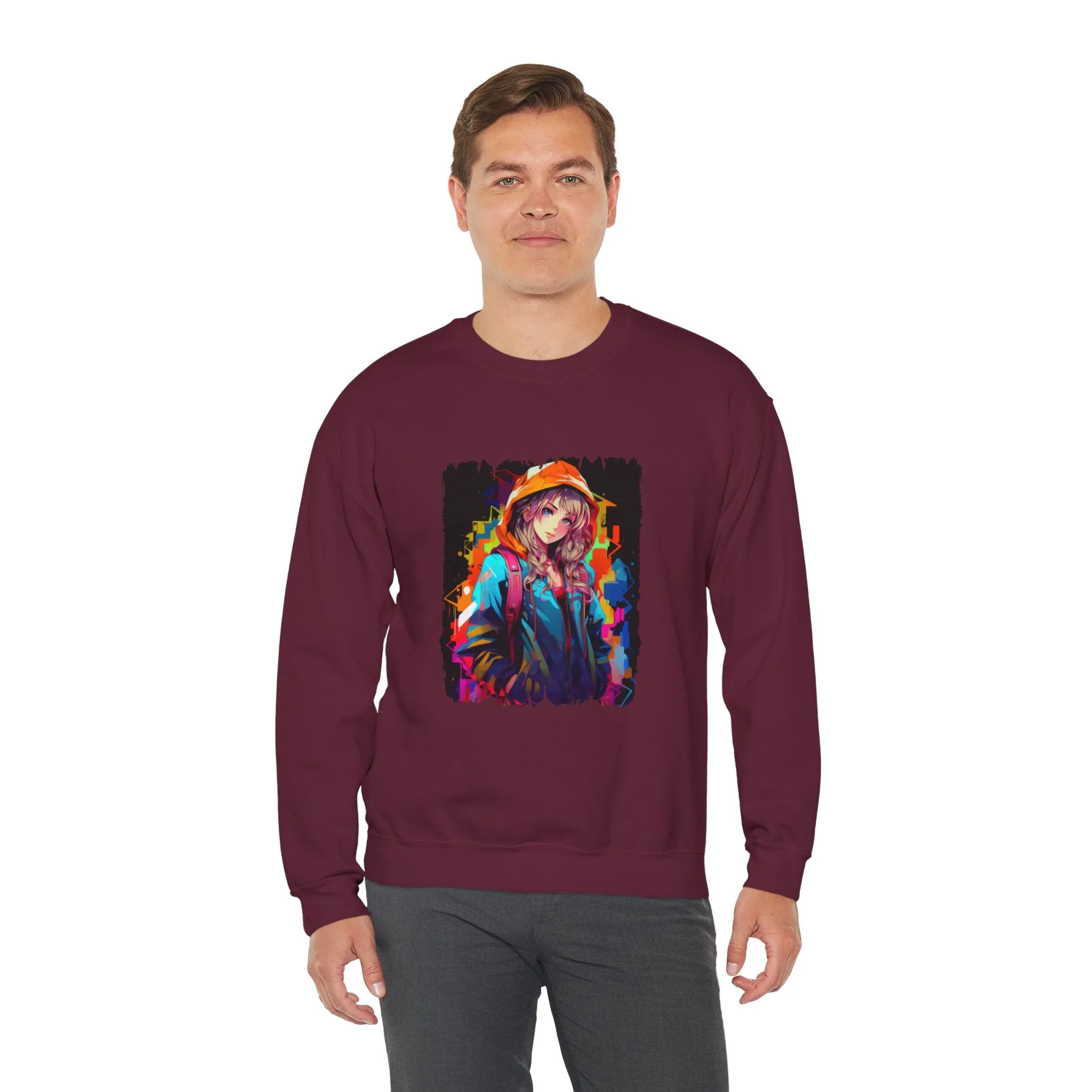 Graffiti Anime Girls Unisex Heavy Blend™ Crewneck Sweatshirt